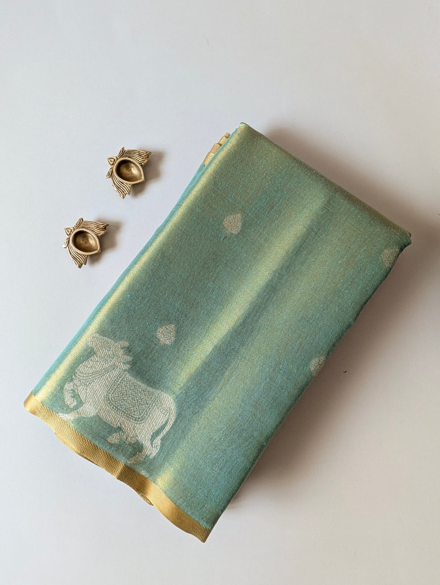 Green Pichwai Semi Tissue Silk saree
