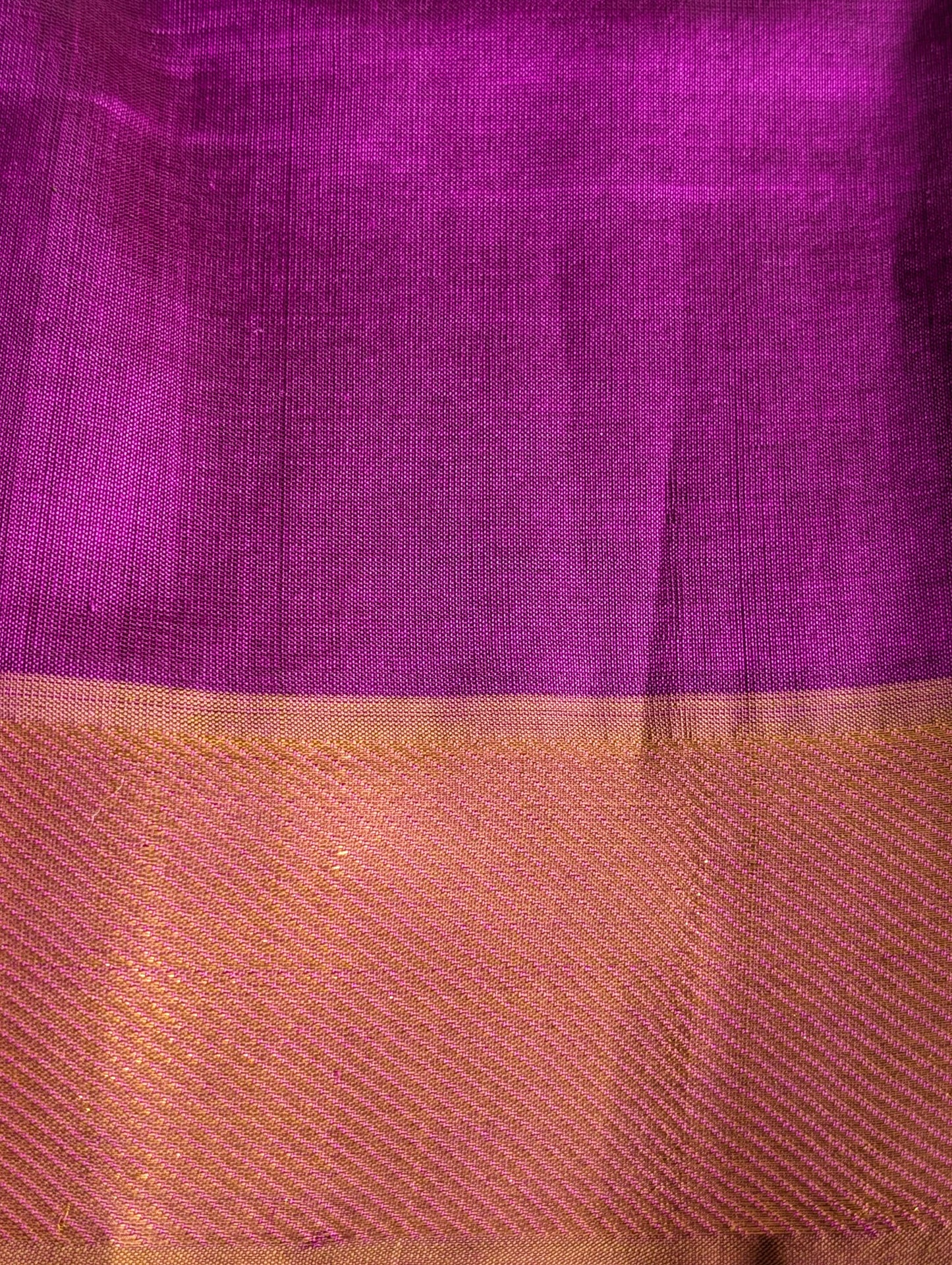 Purple with green Pure kanchi silk cotton saree