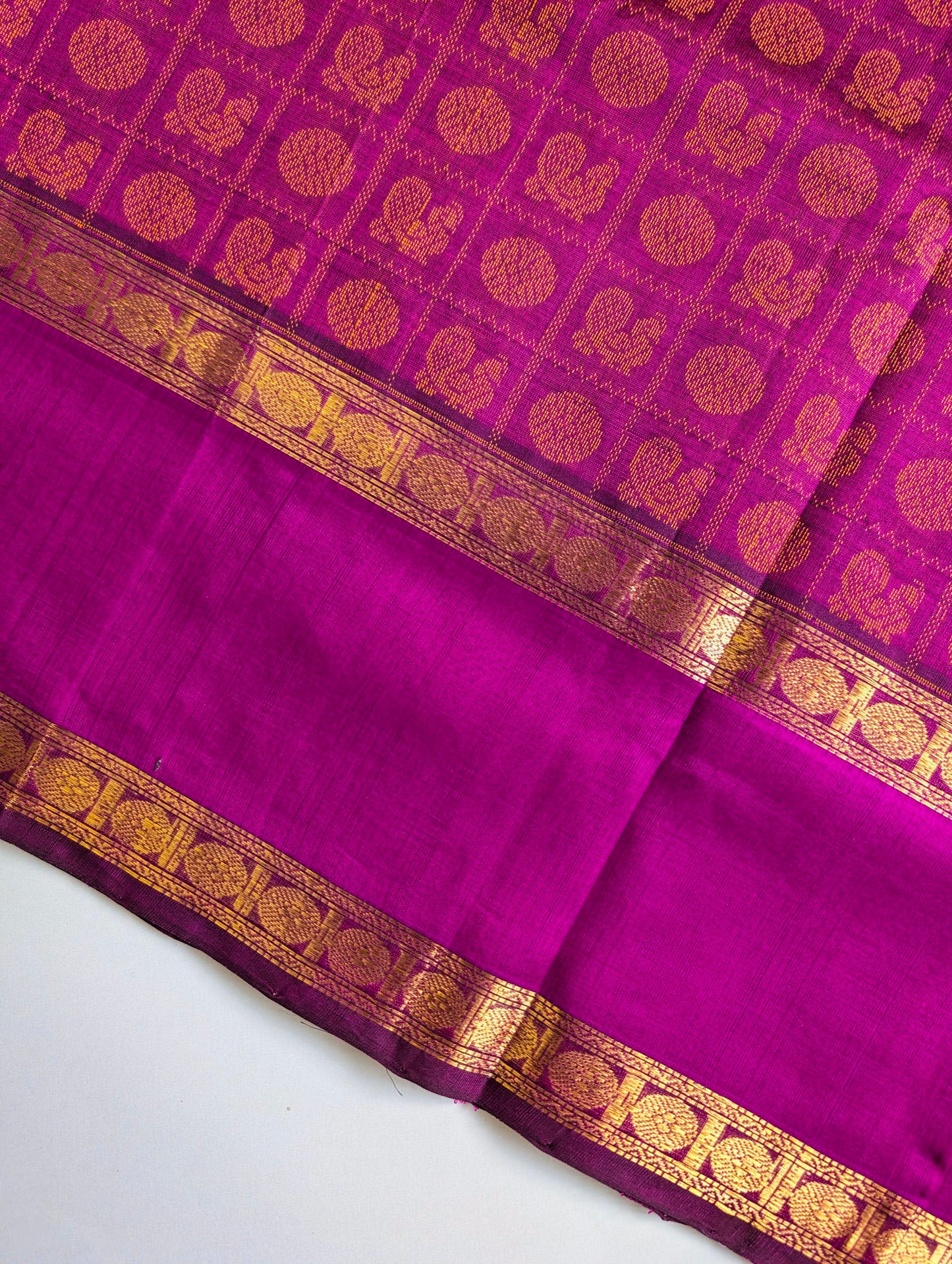 Purple 1000 Butta Pure Kanchi silk cotton