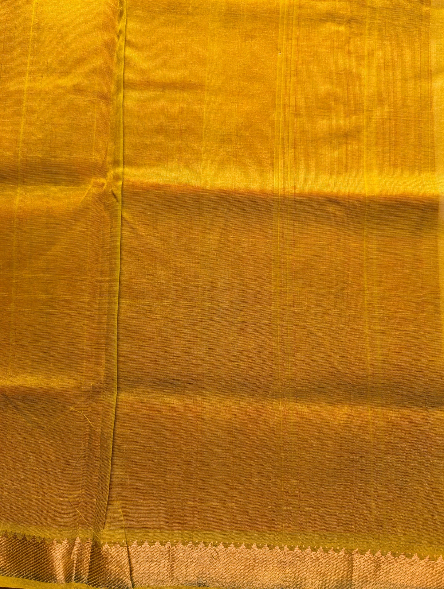 Kumkum Red with Turmeric Yellow Pure Kanchi Silk Cotton Saree