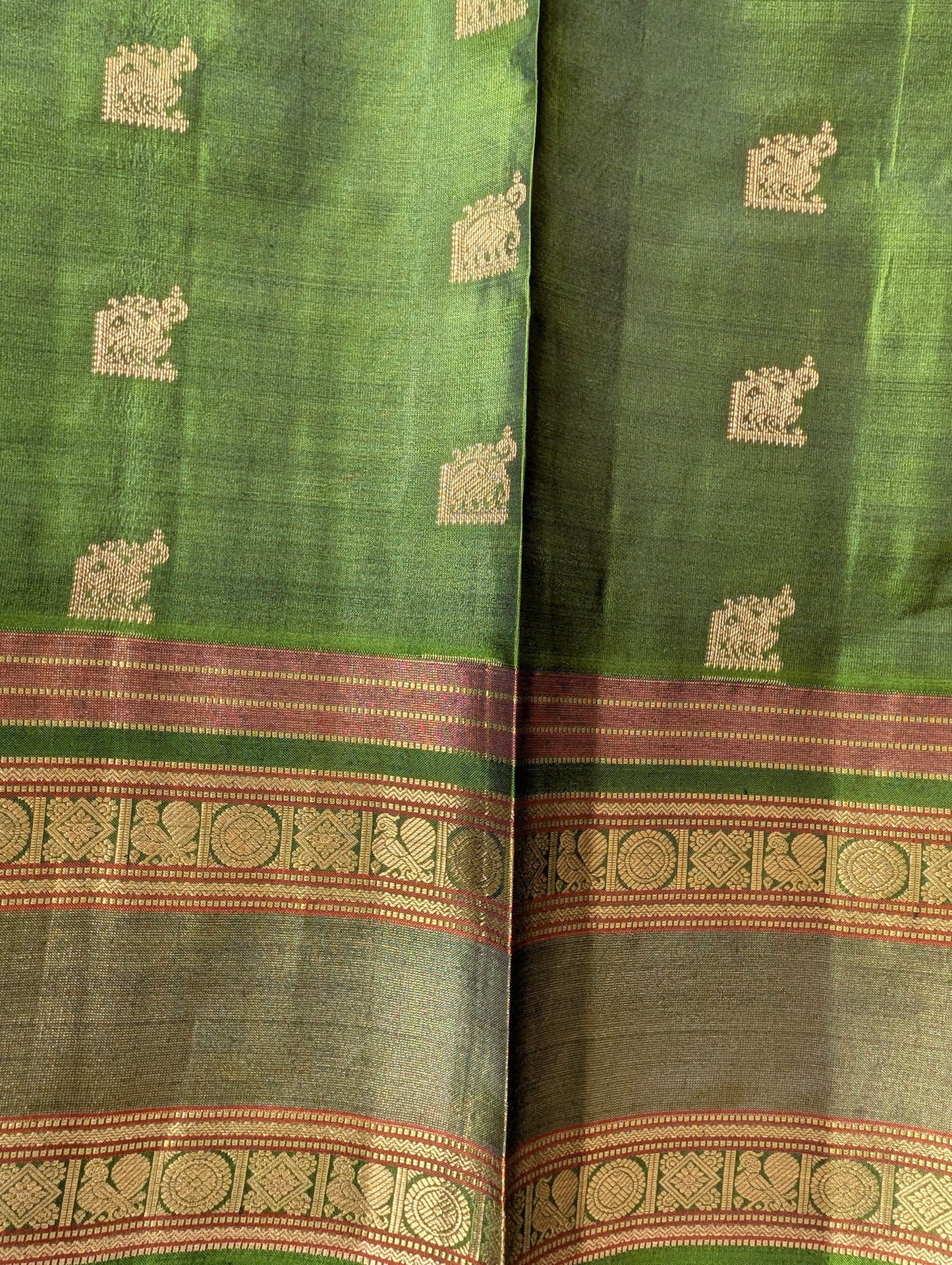Leaf Green Kanjeevaram Silk Saree