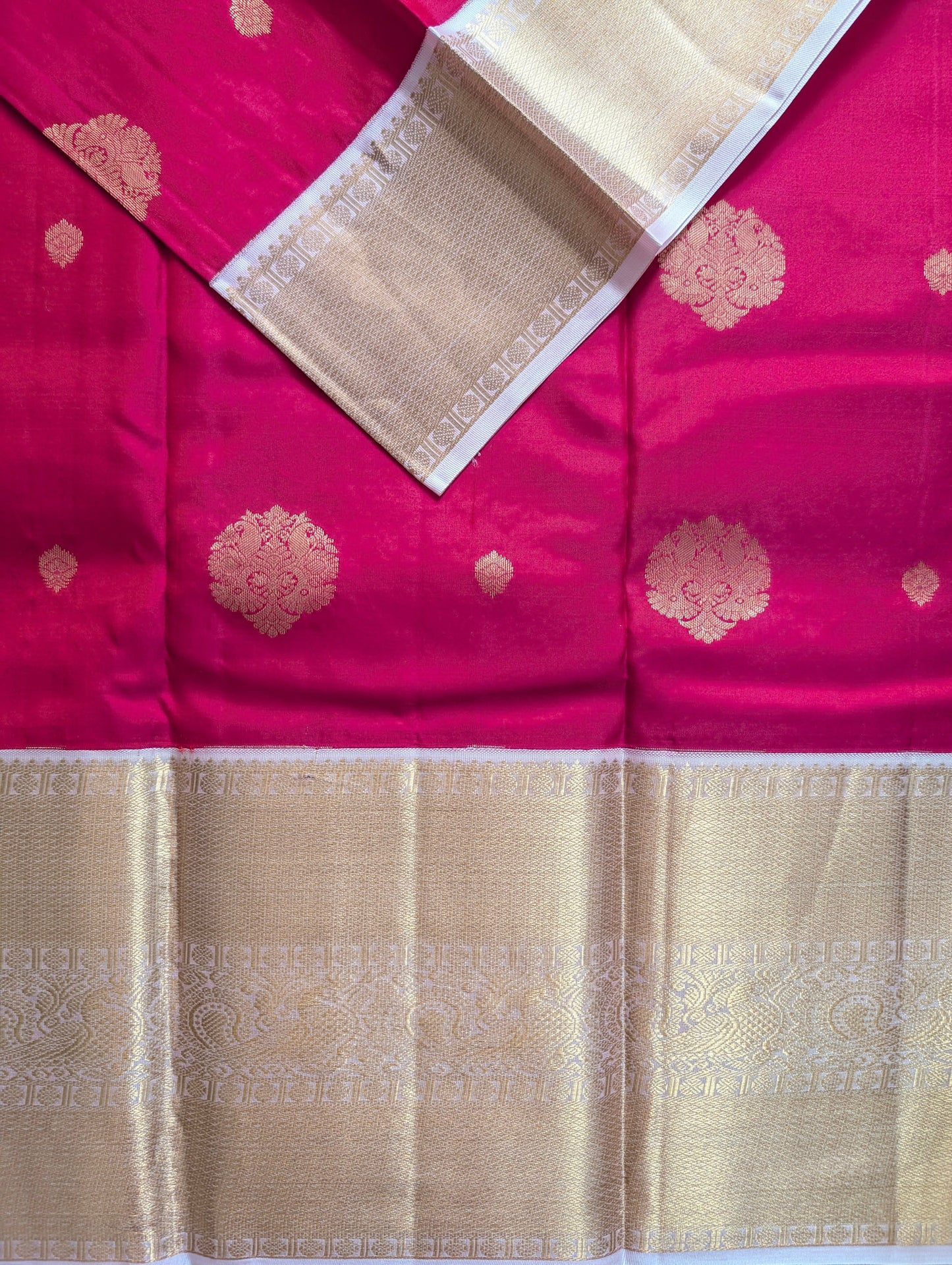 Red with Pink Kanjeevaram Pure Silk Saree