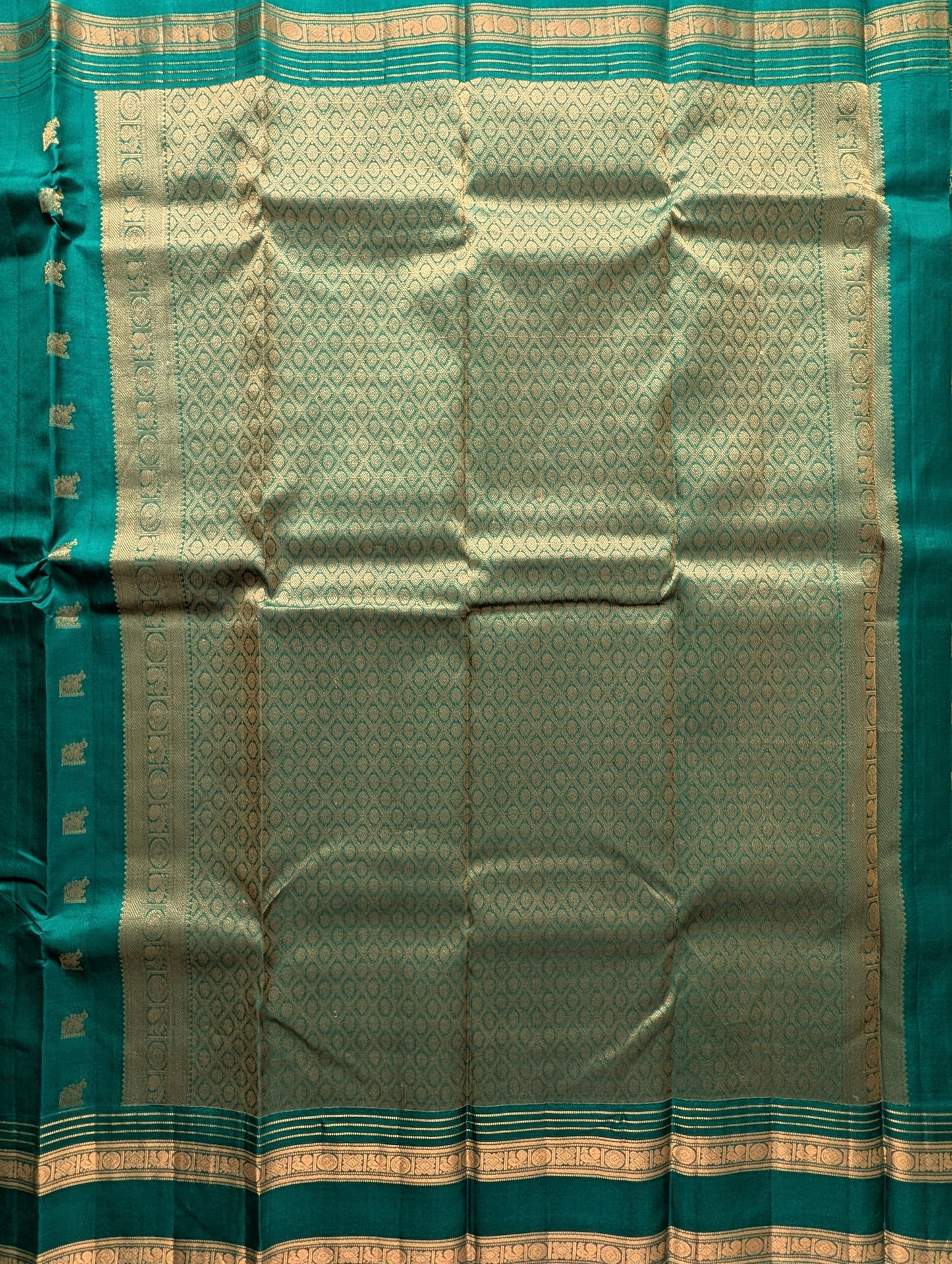Peacock Green Kanjeevaram Silk Saree