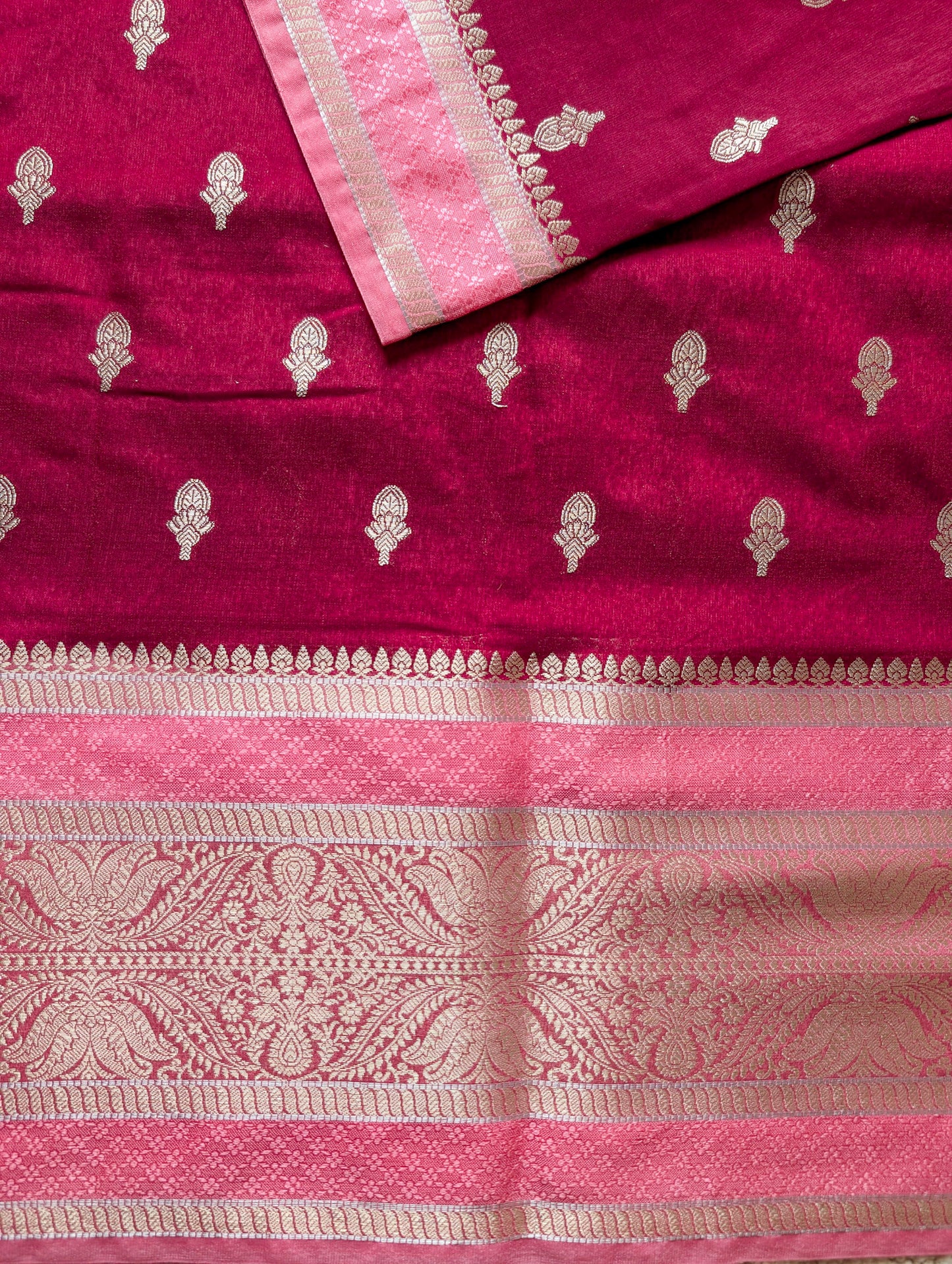 Maroon with Pink Warm Silk Saree