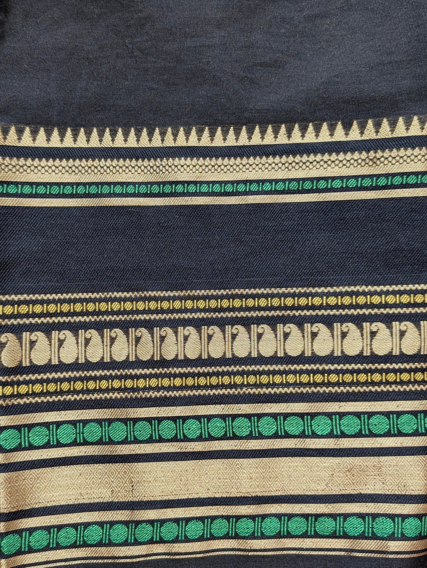 Green and Black Banarasi Warm Silk Saree