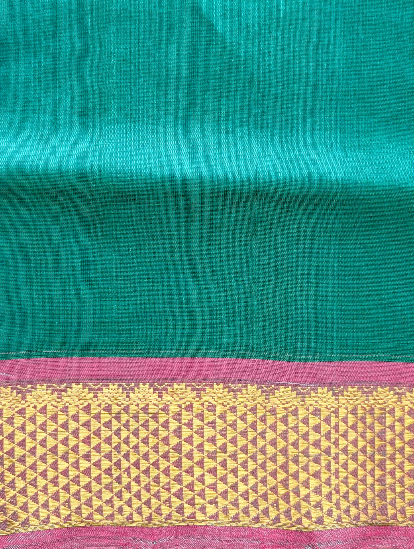 Cyan Blue with Pink Pure Kanchi Silk Cotton Saree