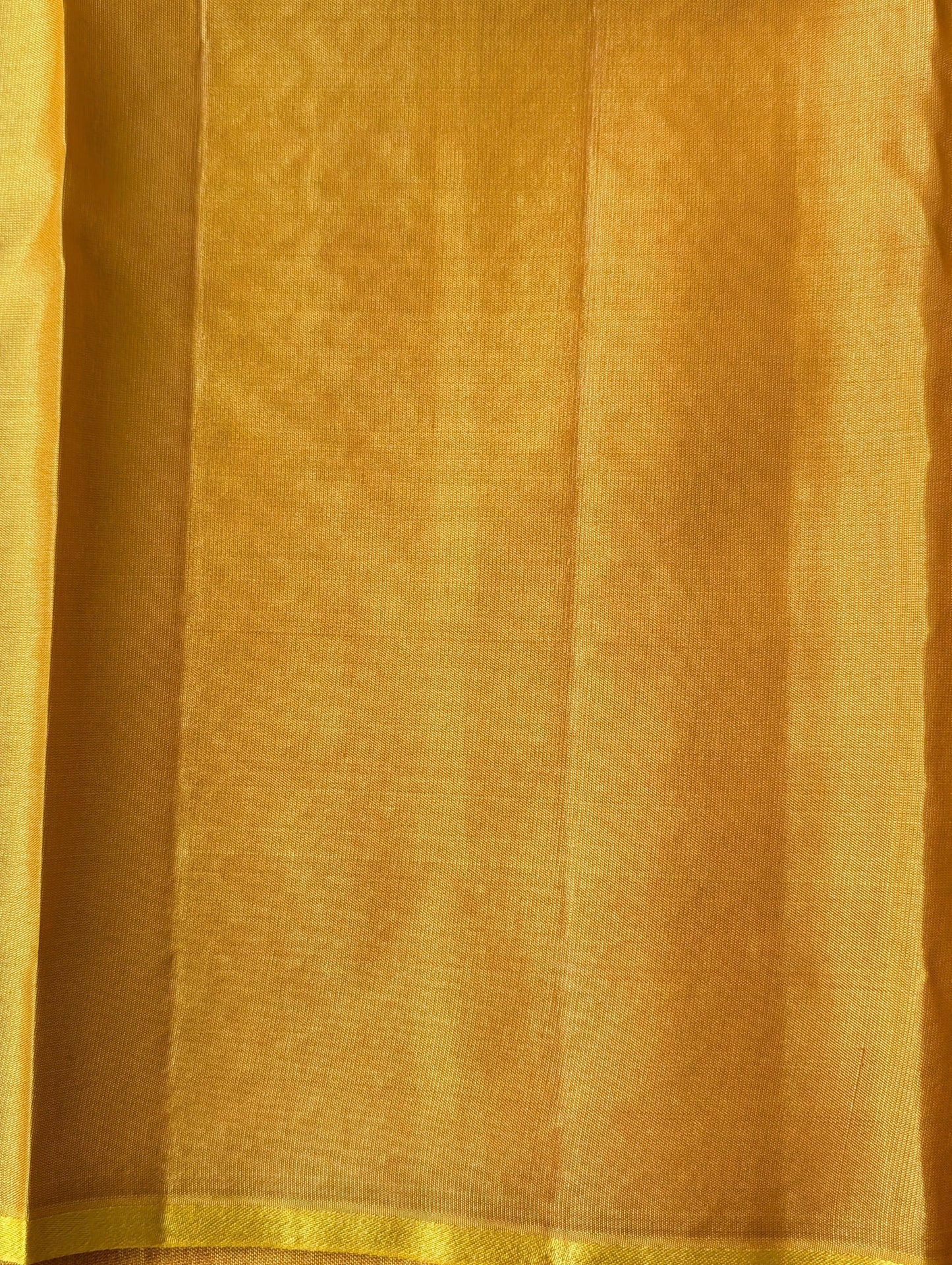 Golden Yellow Borderless Kanjeevaram Silk Saree