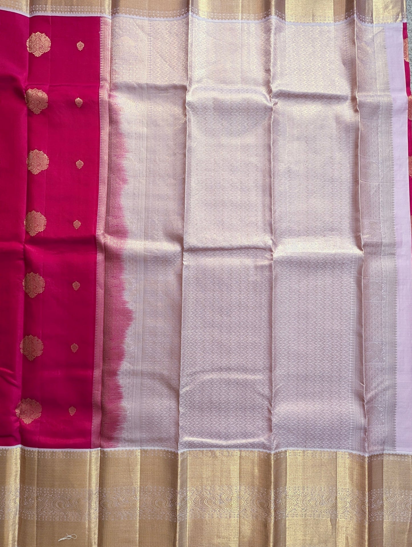 Red with Pink Kanjeevaram Pure Silk Saree