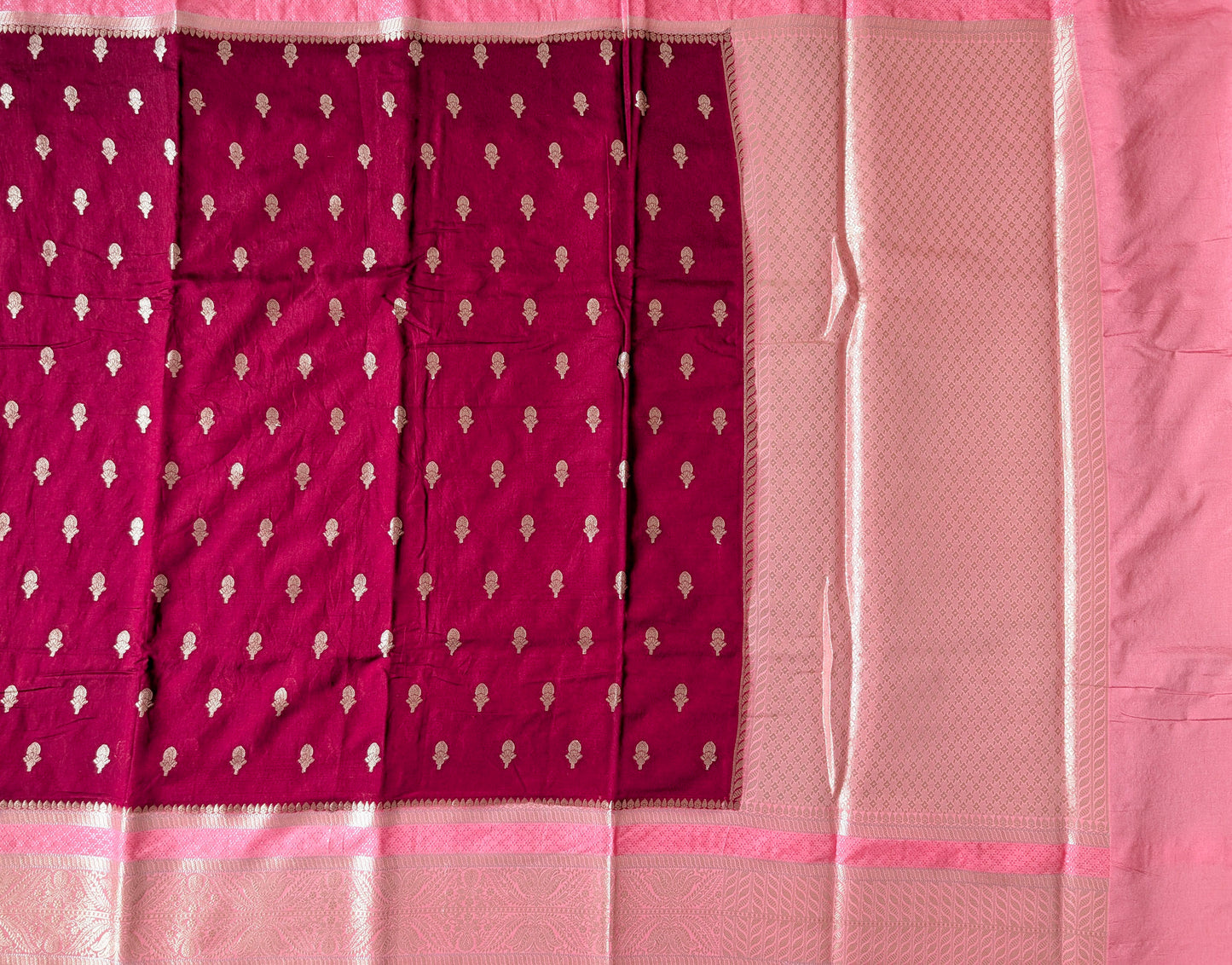 Maroon with Pink Warm Silk Saree
