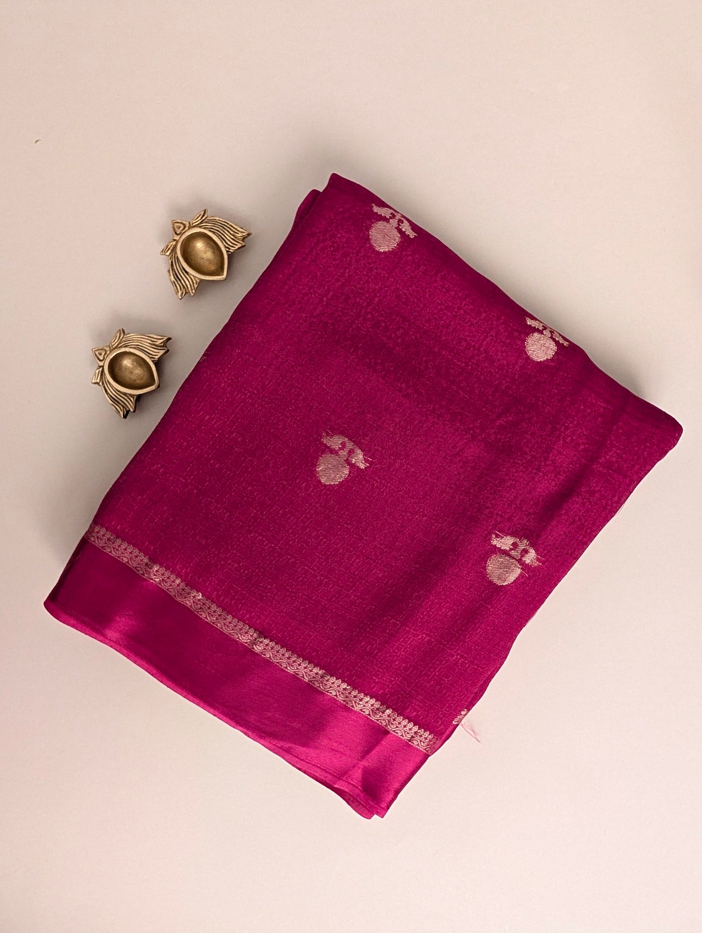 Wine Khadi Viscose Saree