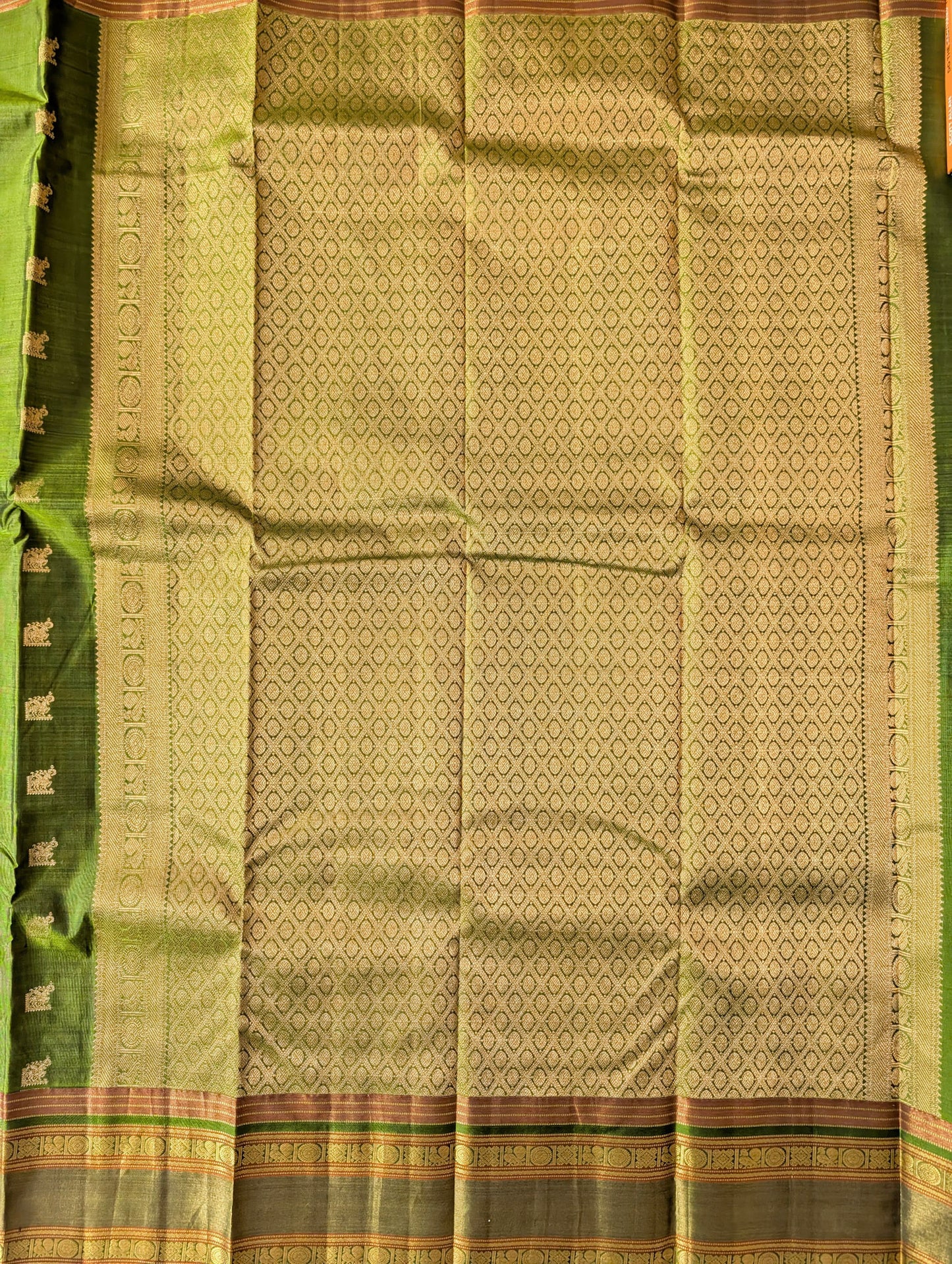 Leaf Green Kanjeevaram Silk Saree