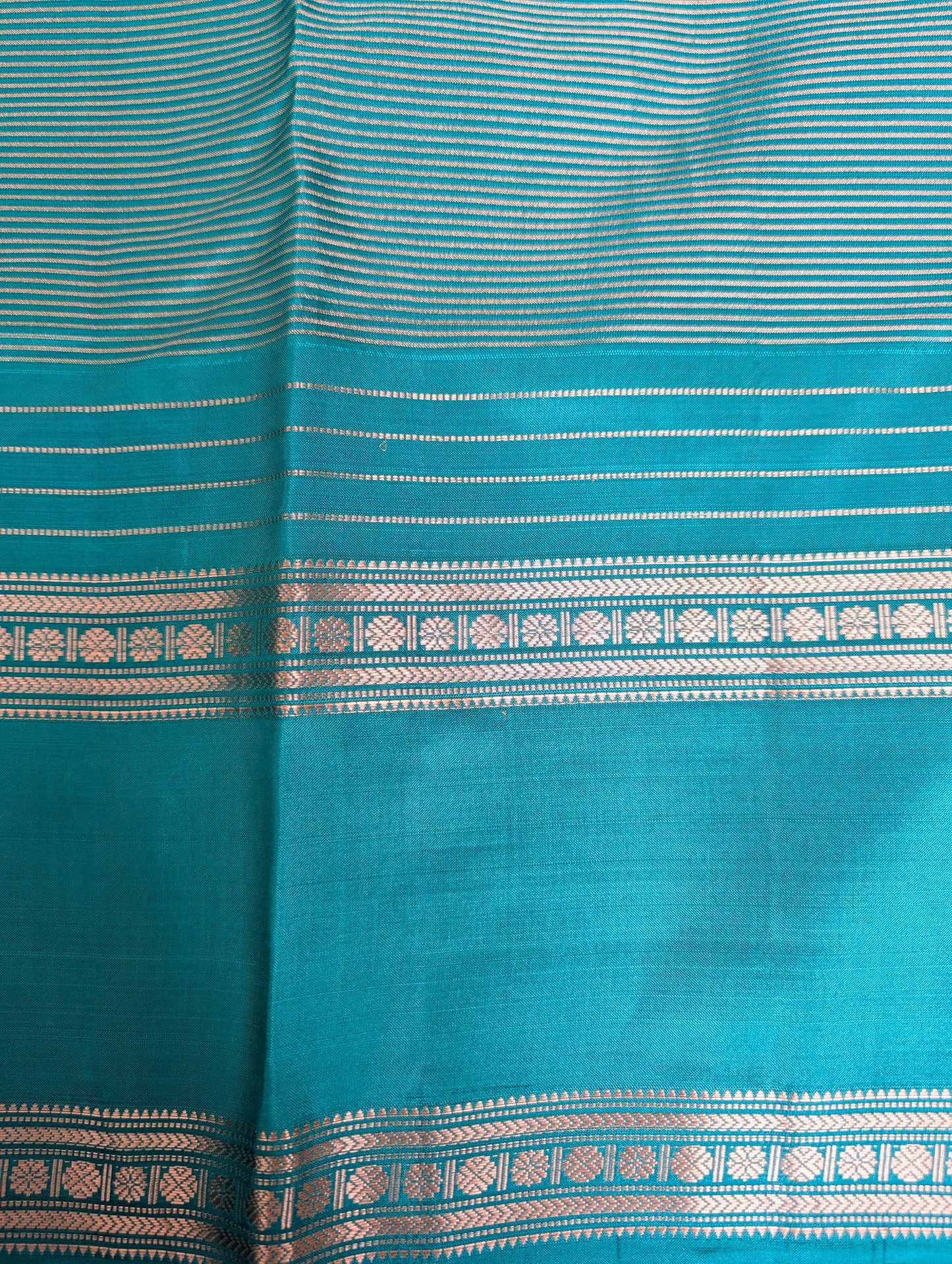 Yellow with Blue Kanjeevaram Silk Saree