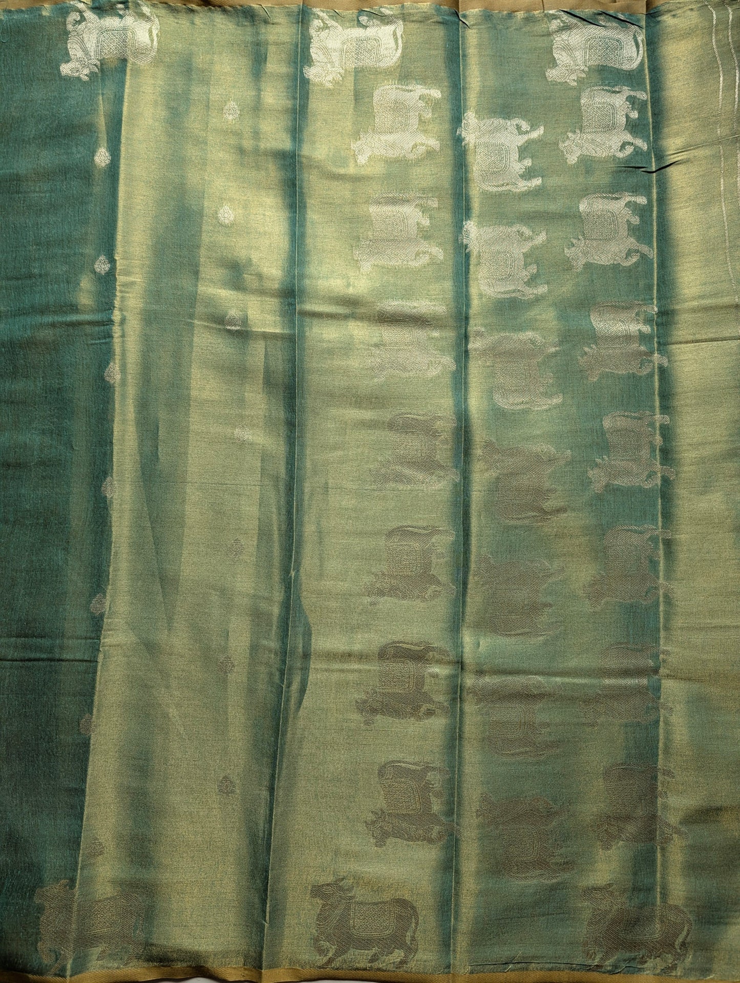 Green Pichwai Semi Tissue Silk saree