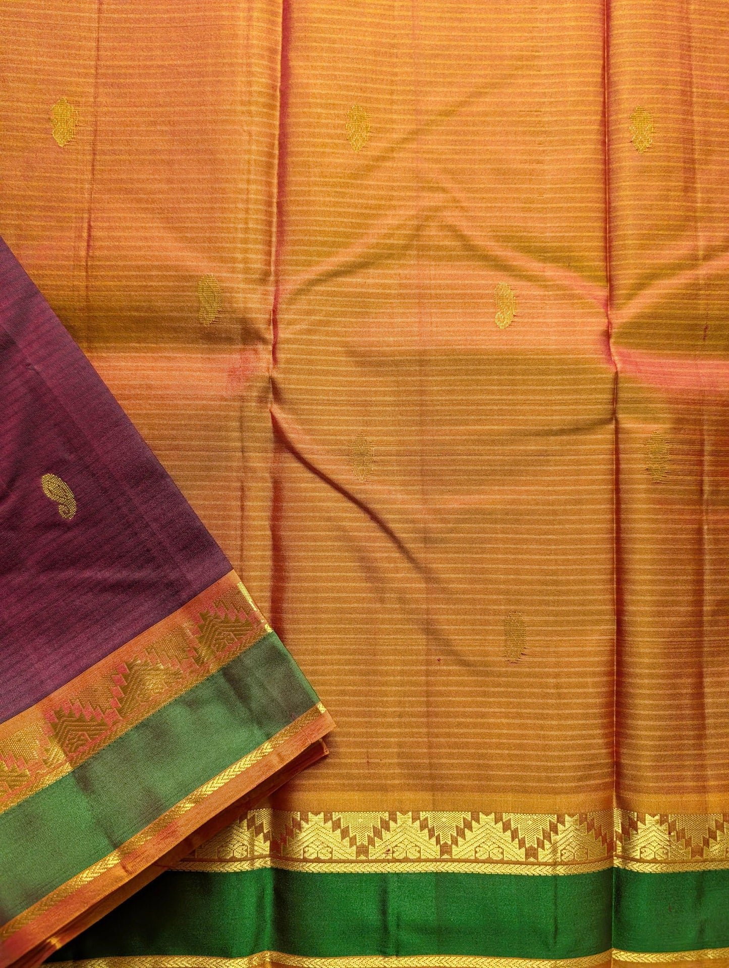 Coffee Brown with Yellow Silk Saree