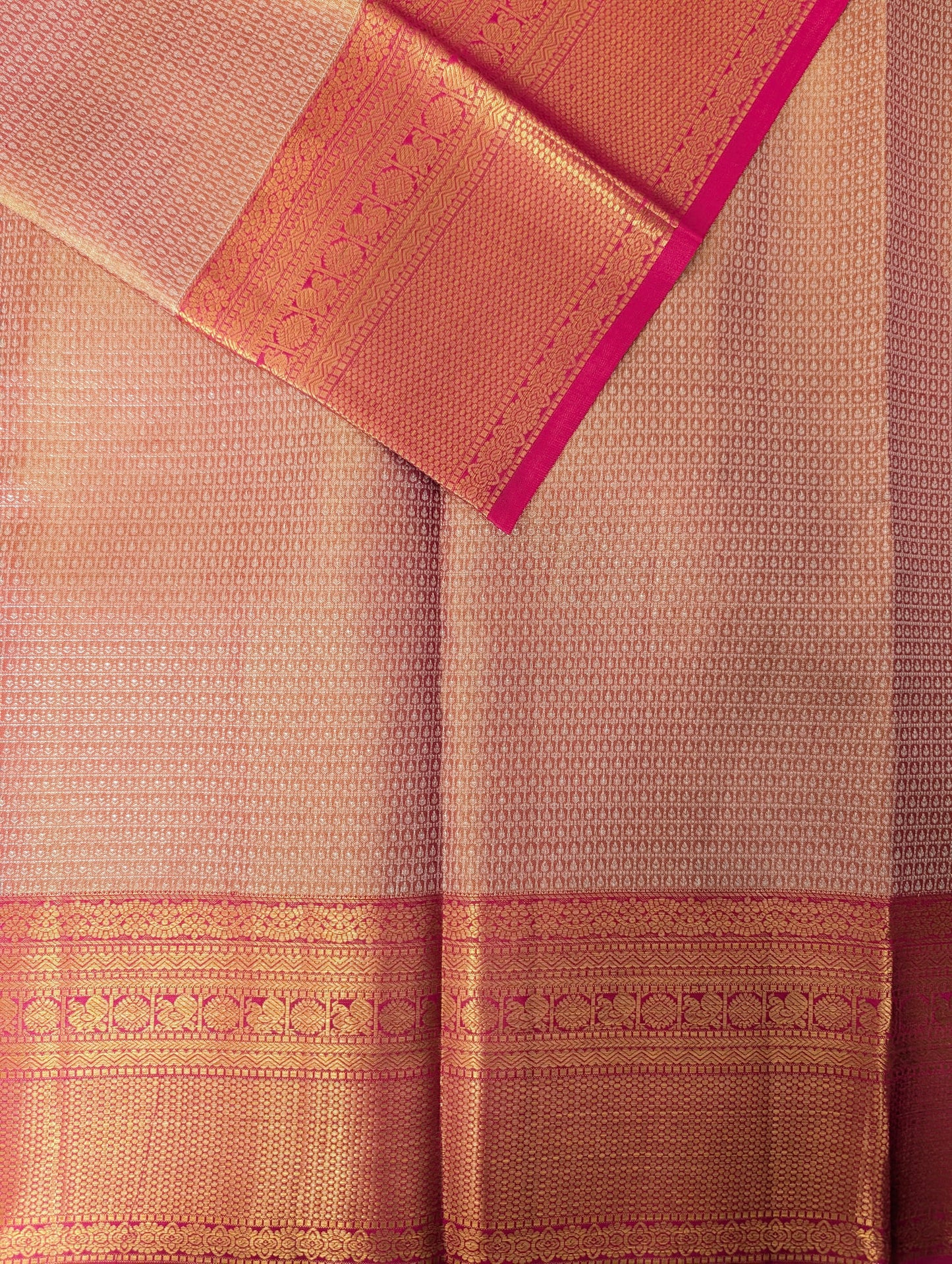 Brocade Pink and Gold Kanjeevaram Silk Saree