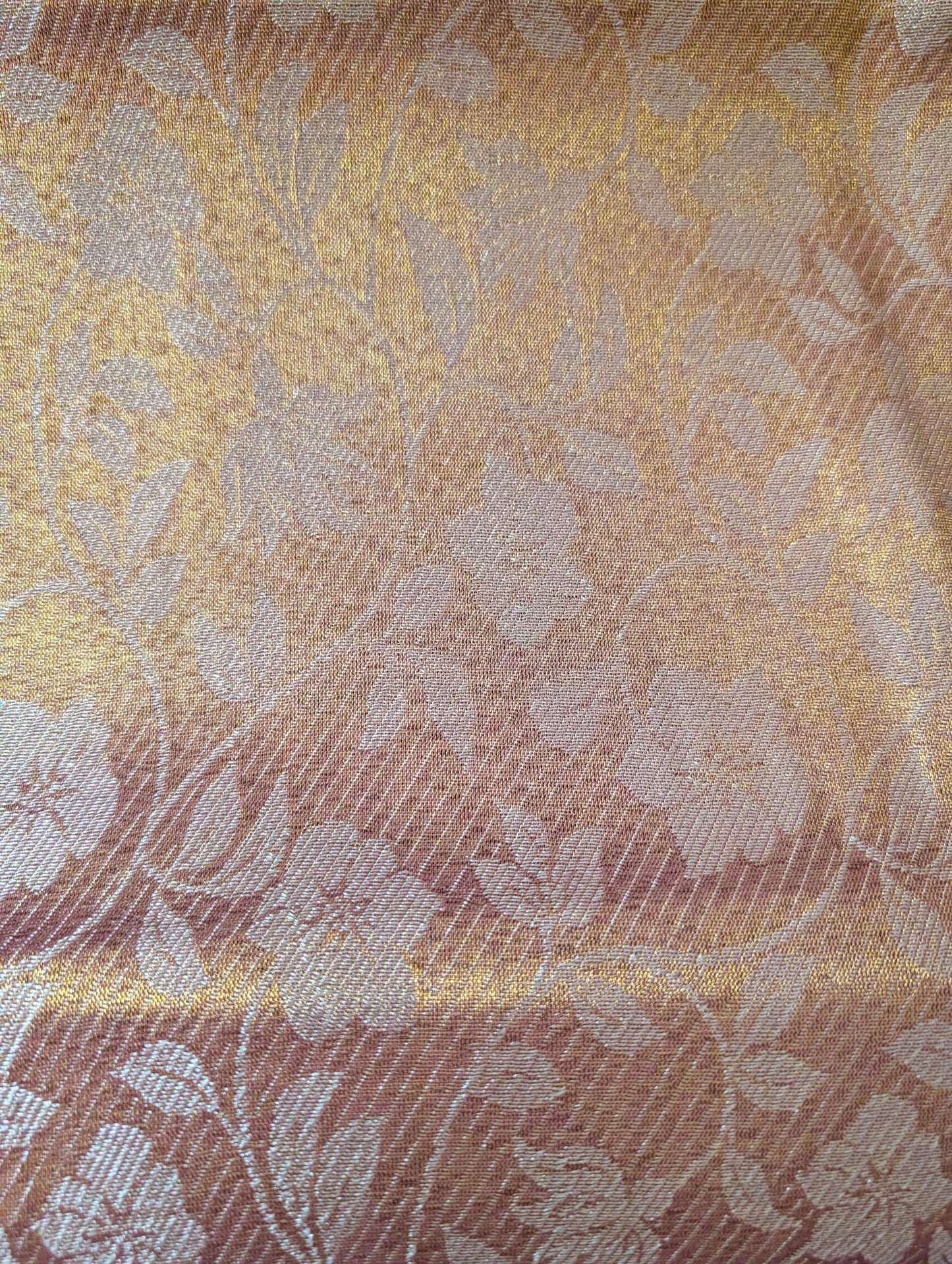 Copper Pichwai Semi Tissue Silk saree