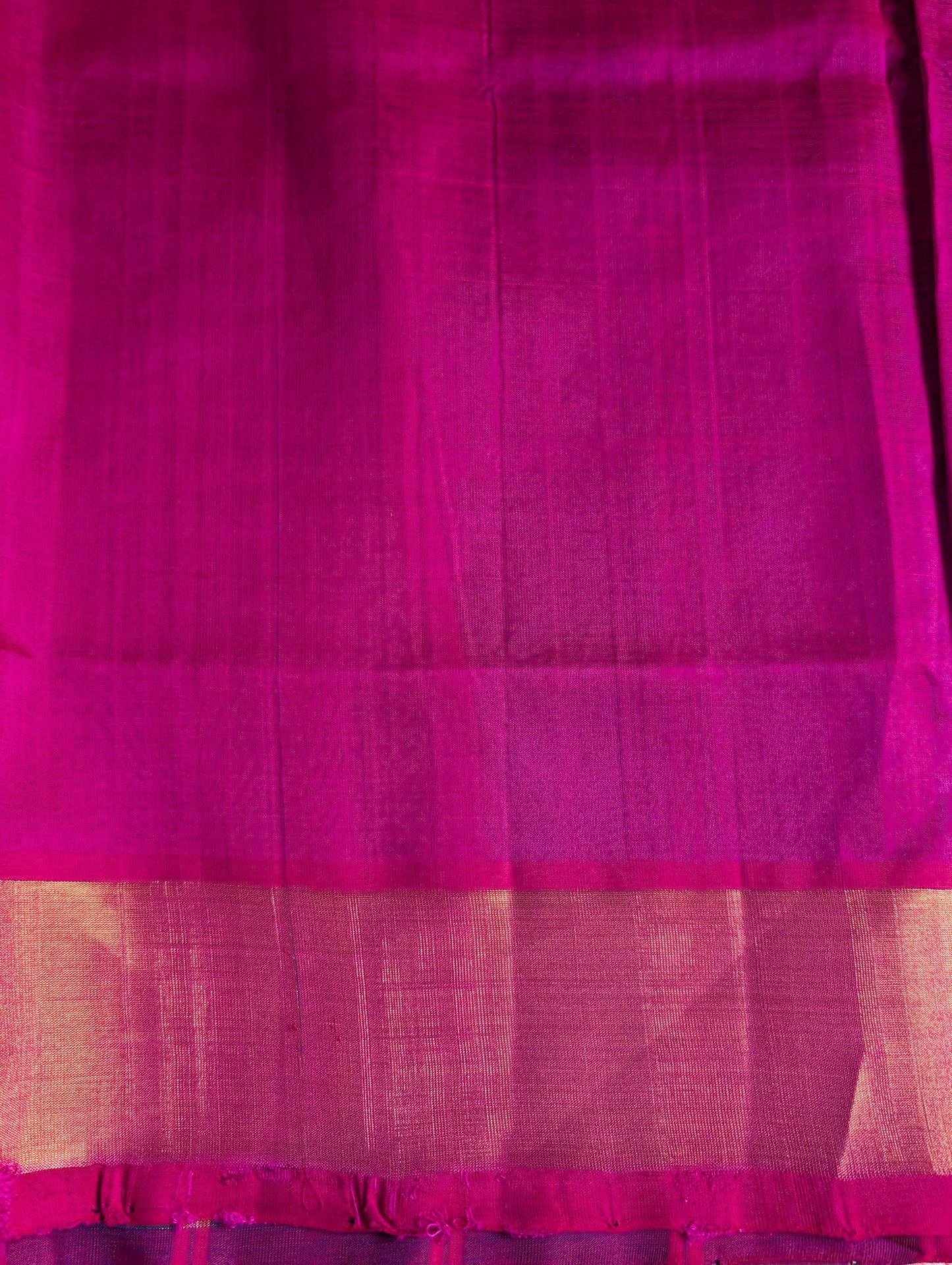 Blue with Pink Checks and Butta Pure Kanchi Silk Cotton Saree