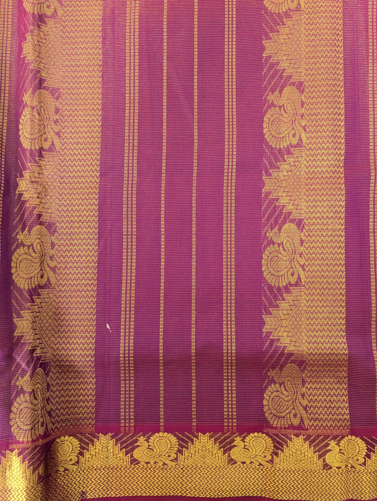 Dual shade Peacock green with purple Vaira Oosi Pura Kanchi Silk Cotton saree