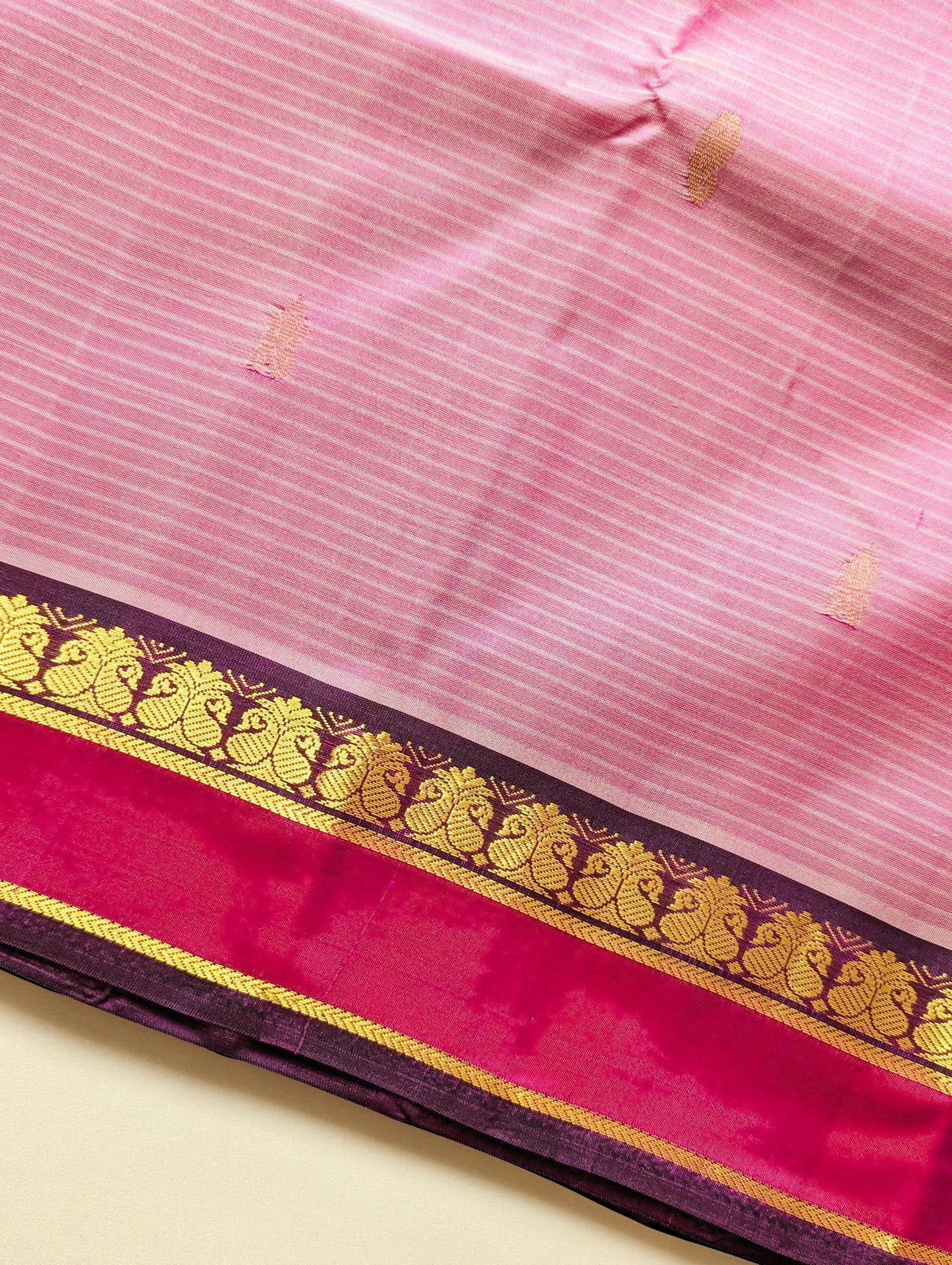 Pink Lightweight Pure Kanchi Silk Saree