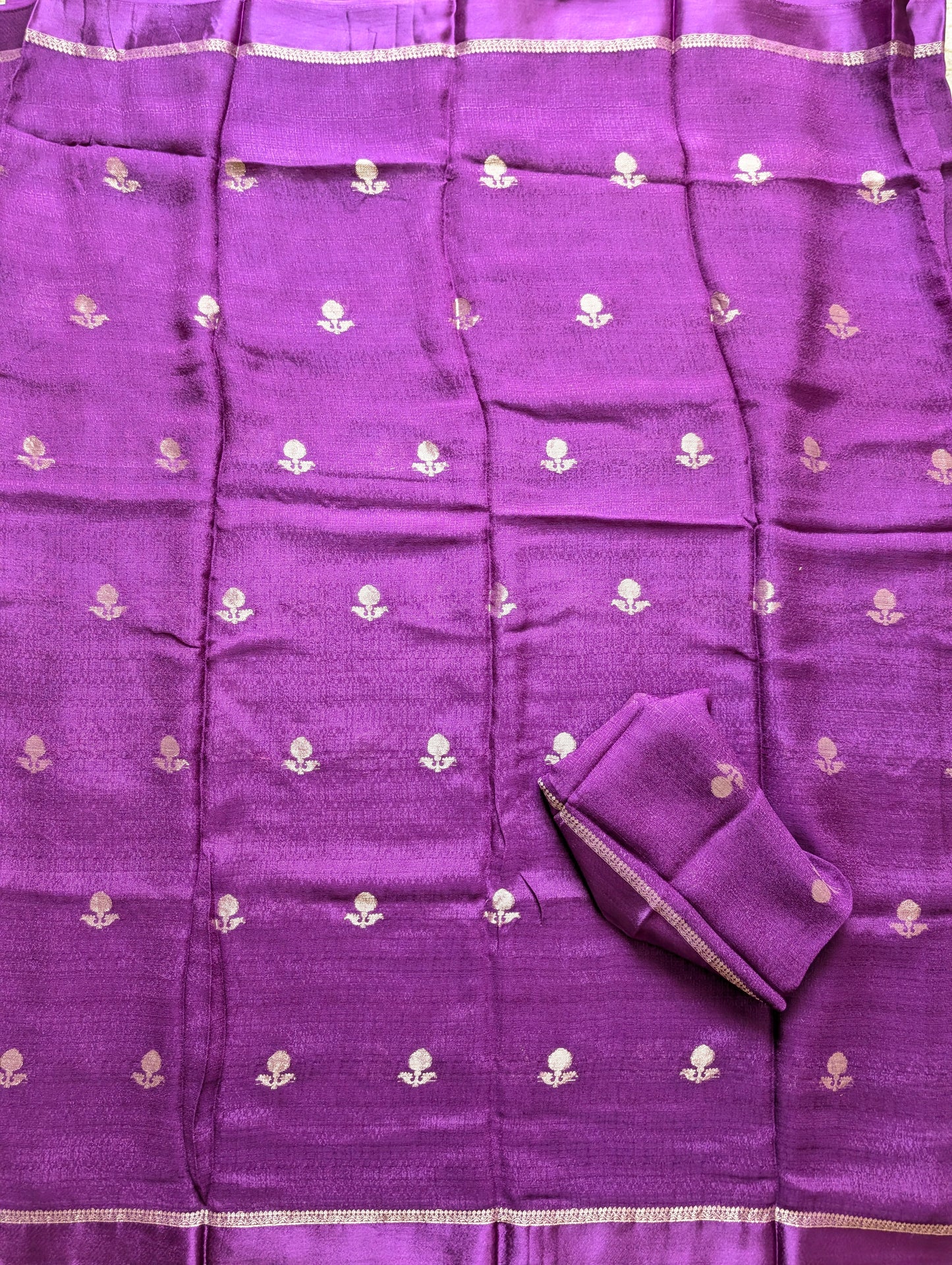 Purple Khadi Viscose Saree