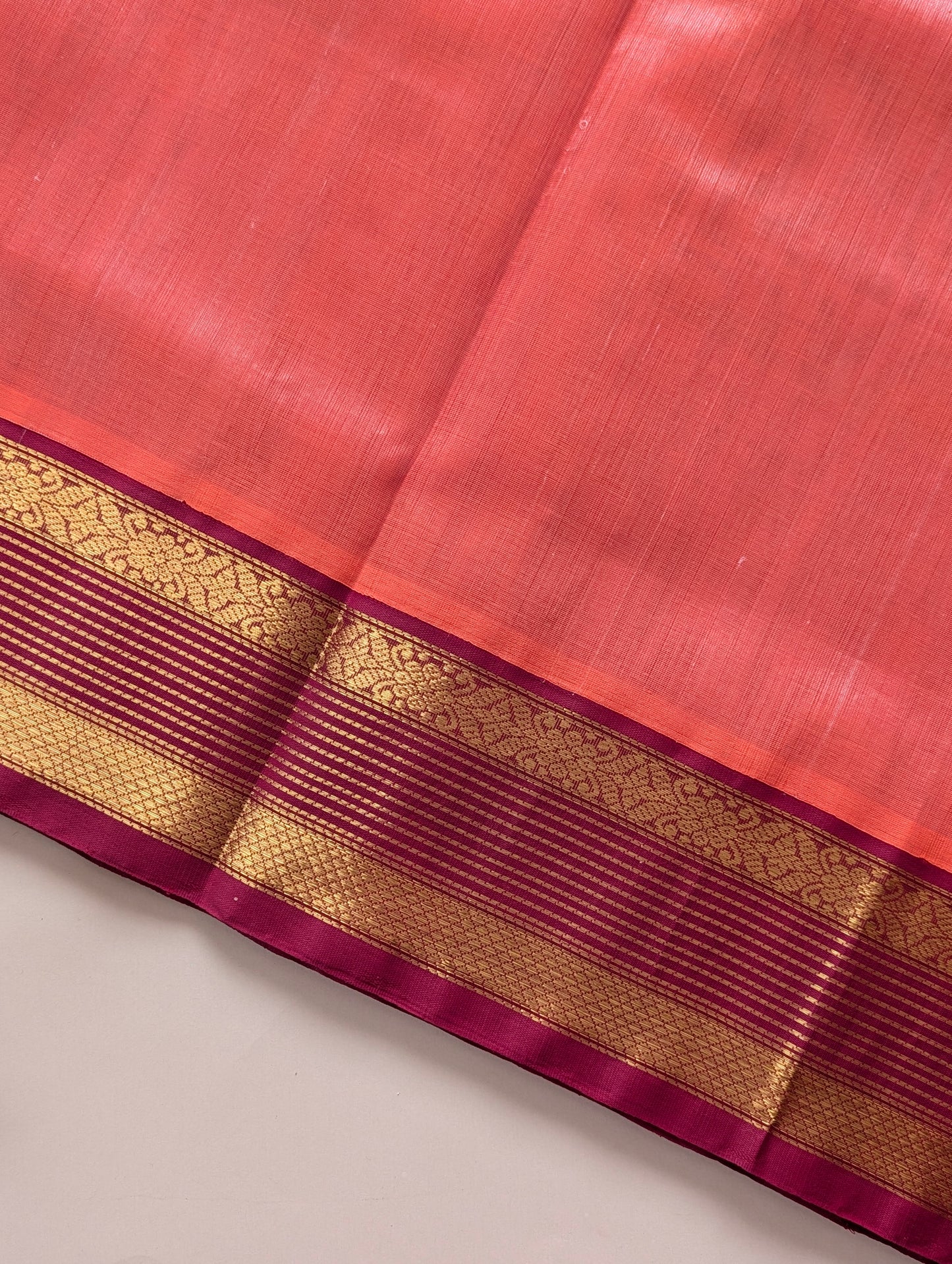 Kanakambara with Maroon Koravi Pure Kanchi silk cotton