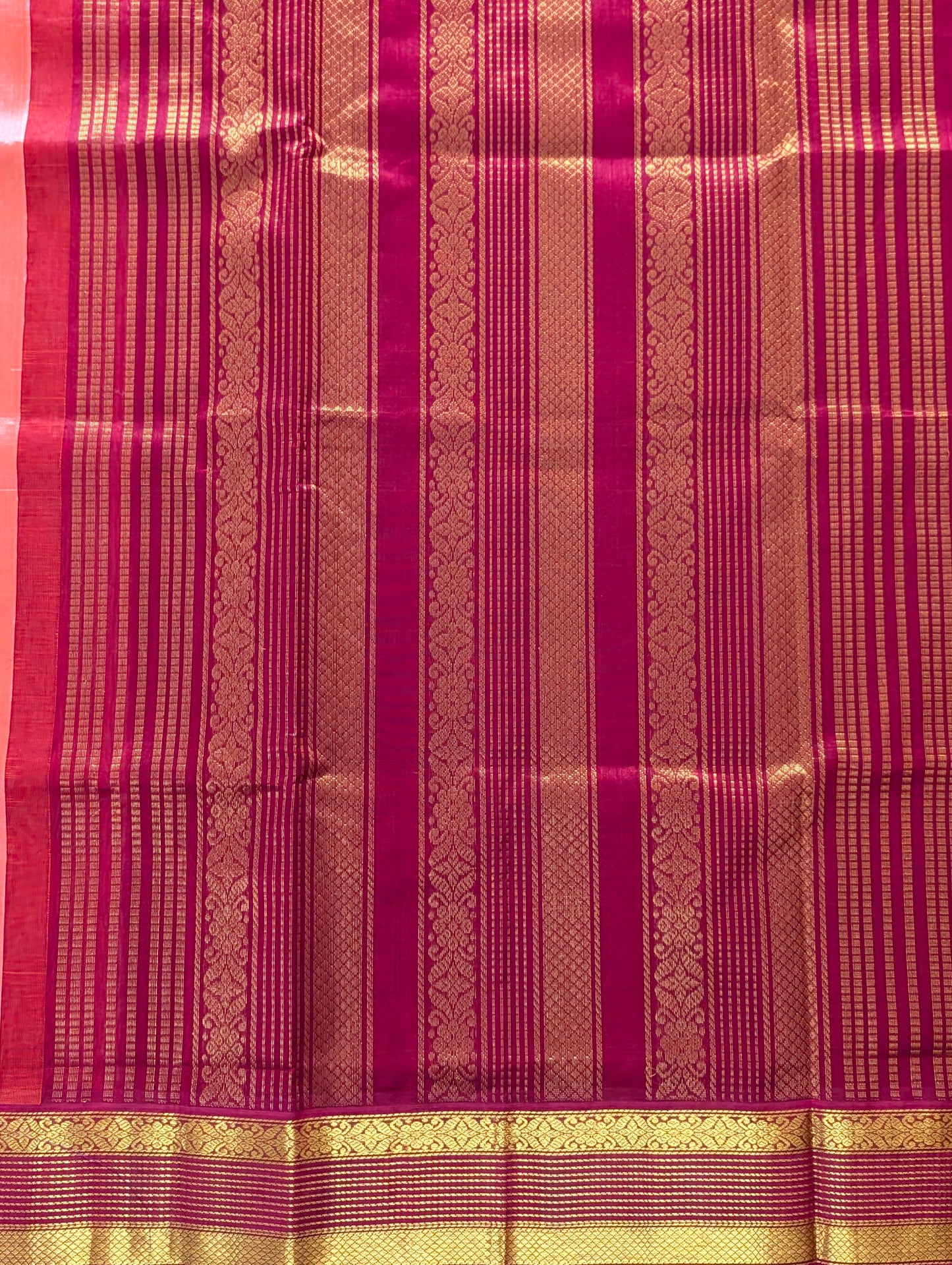 Kanakambara with Maroon Koravi Pure Kanchi silk cotton
