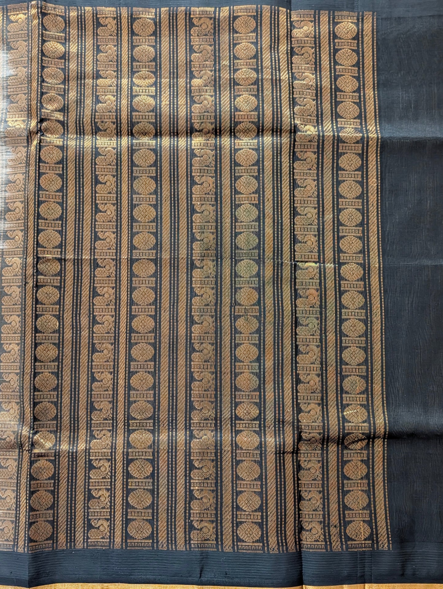 White with Black temple border Pure Kanchi Silk Cotton