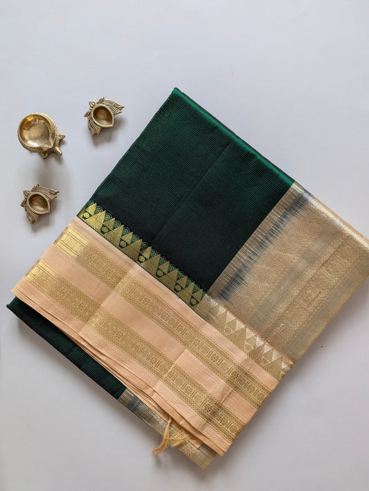 Green with Beige Vaira Oosi Pure Kanchi silk cotton
