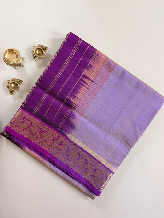 Lavender with Purple Pure Kanchi silk cotton