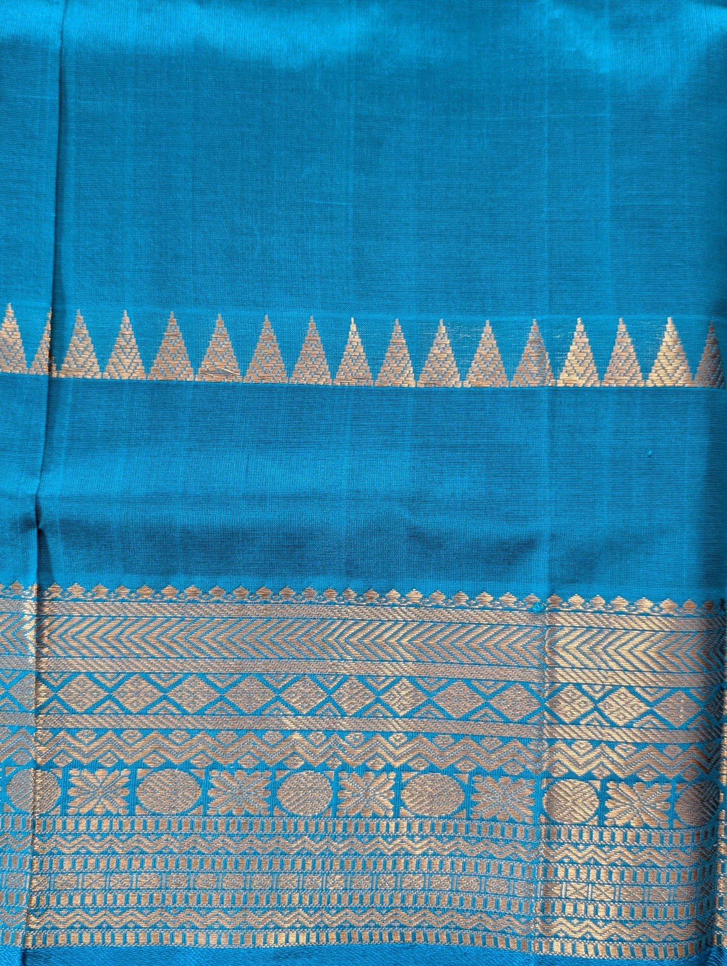 Royal Blue with sky Blue Koravi Pure Kanchi silk cotton
