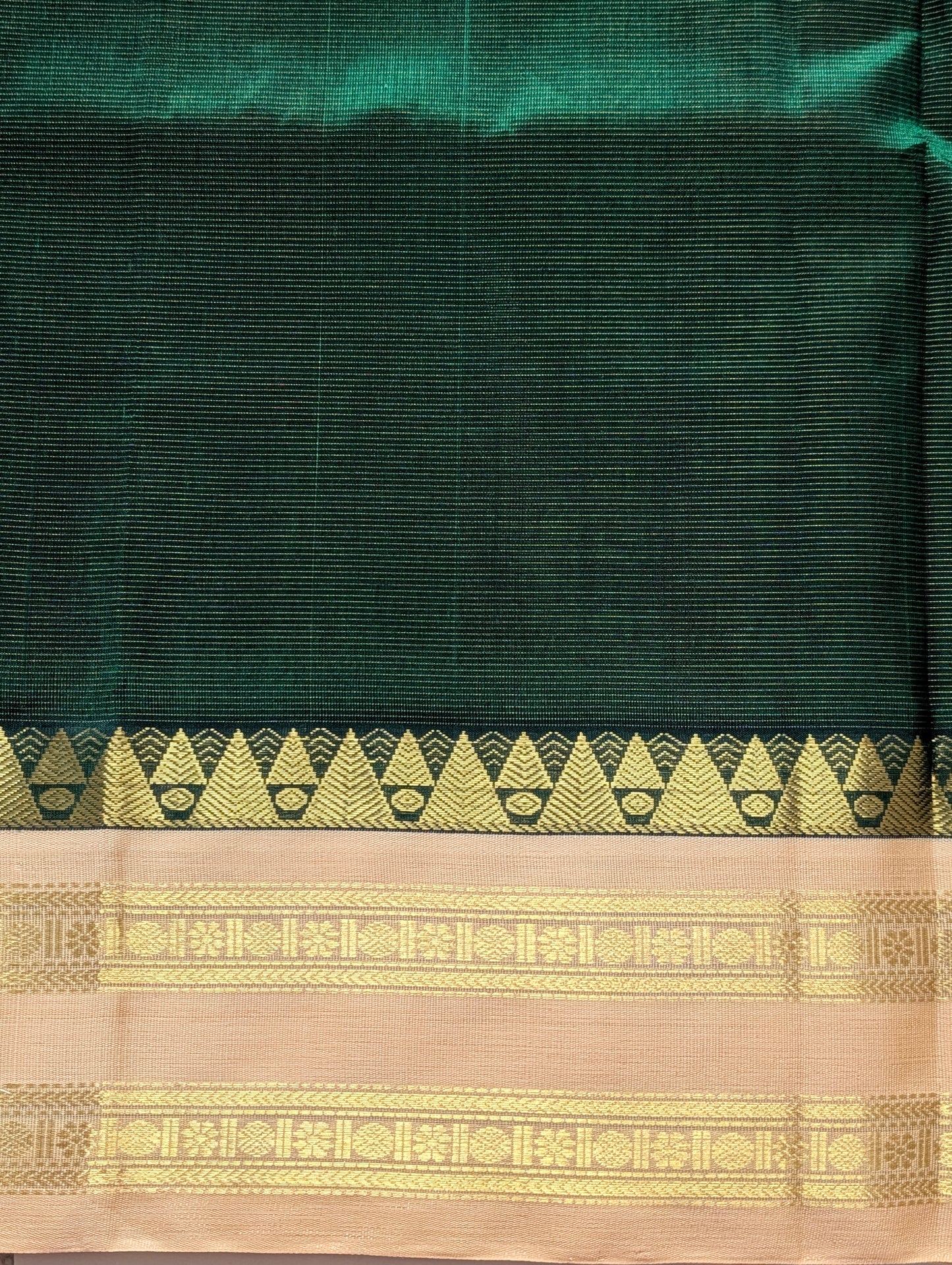 Green with Beige Vaira Oosi Pure Kanchi silk cotton