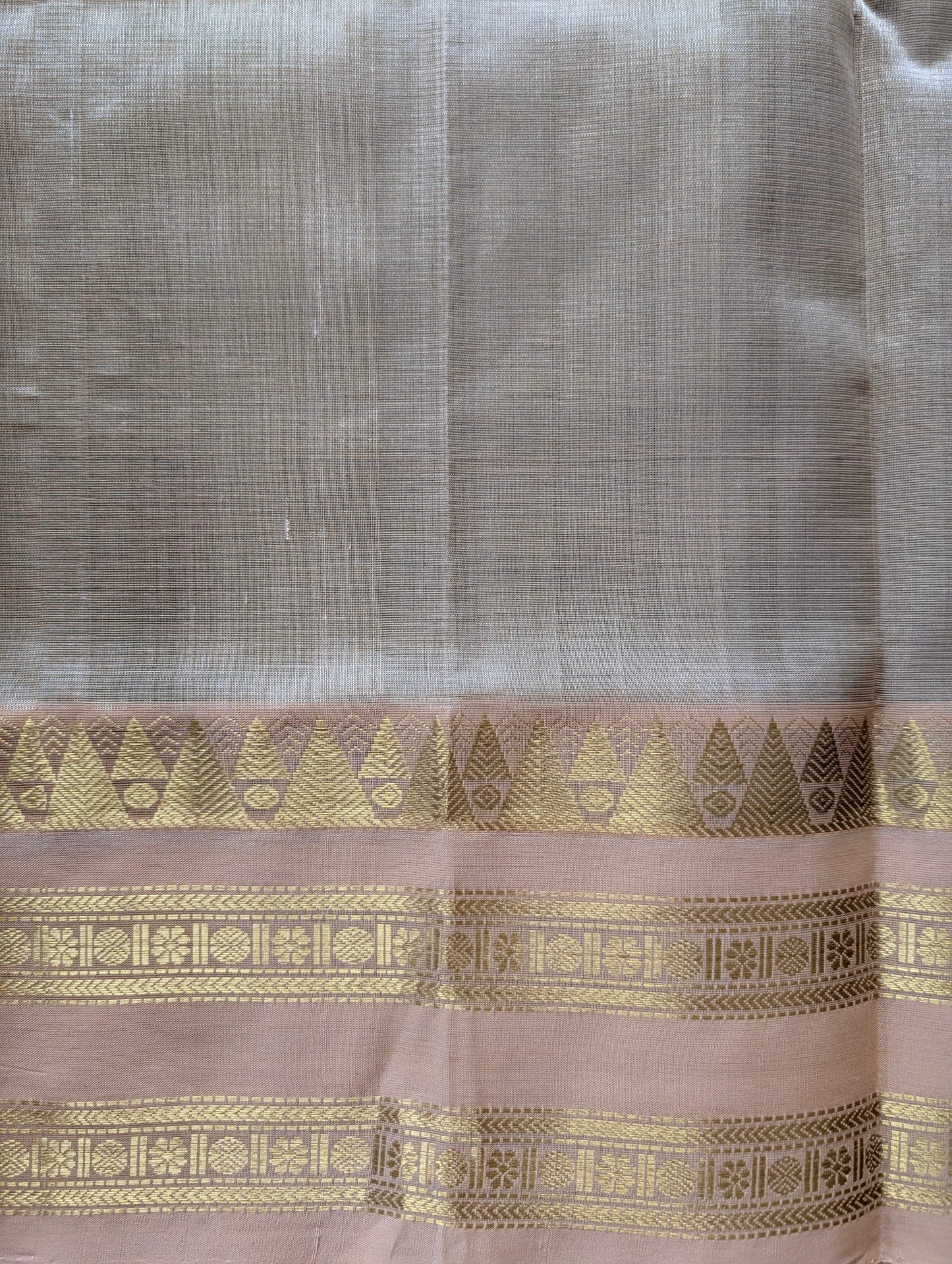 Green with Beige Vaira Oosi Pure Kanchi silk cotton