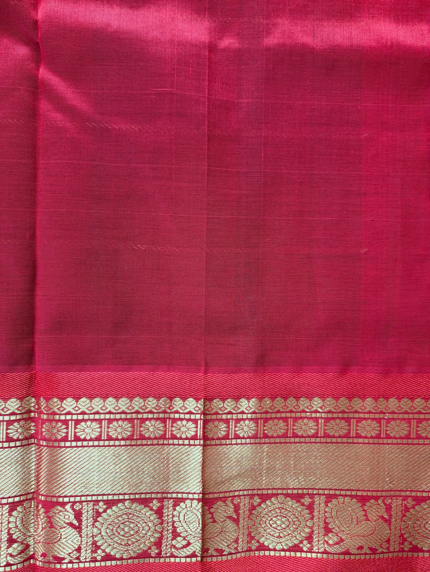 Coffee Brown with Red Pure Kanchi silk cotton