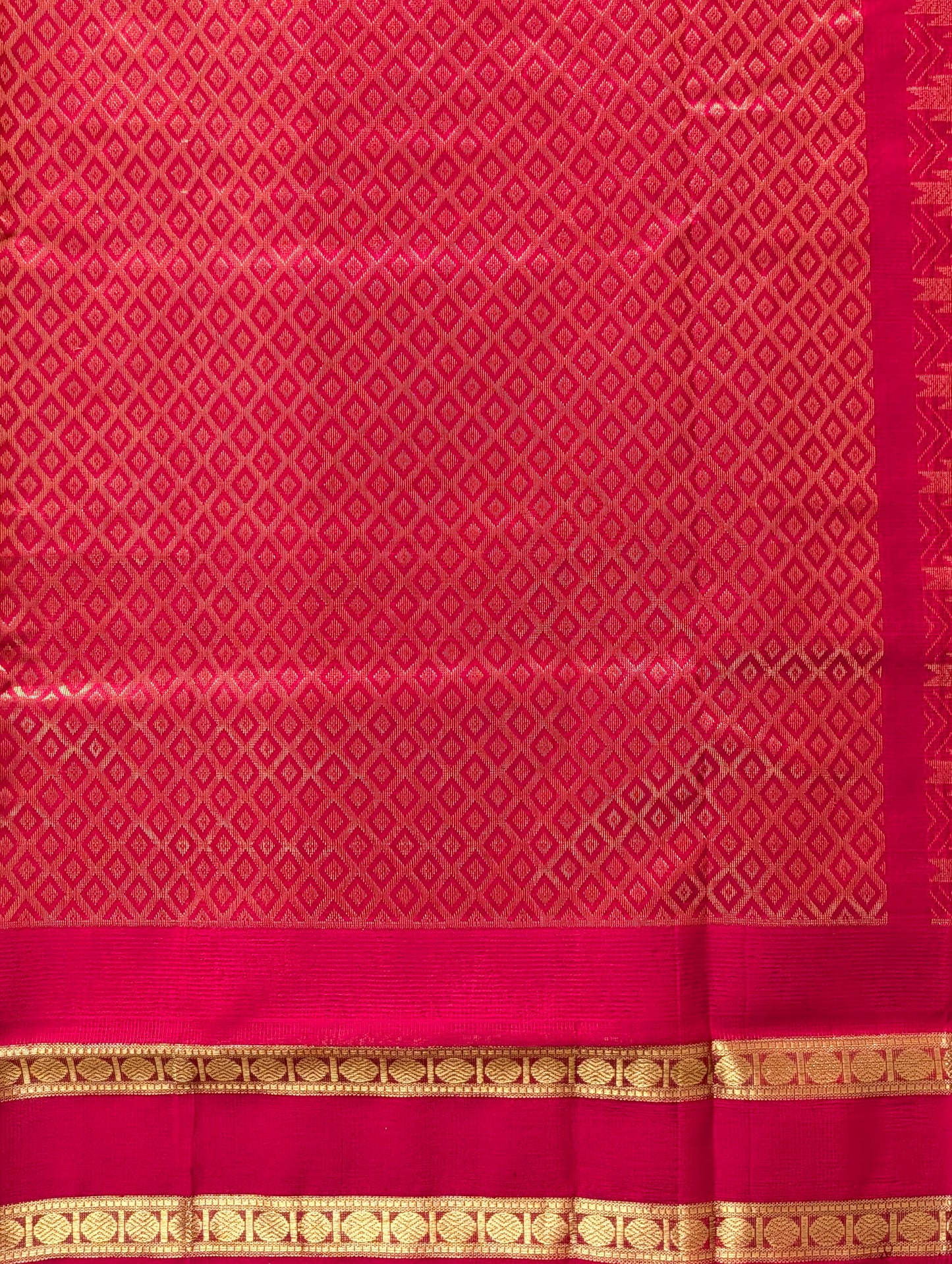 Cream with Red Rettapet border Koravi Pure Kanchi silk cotton