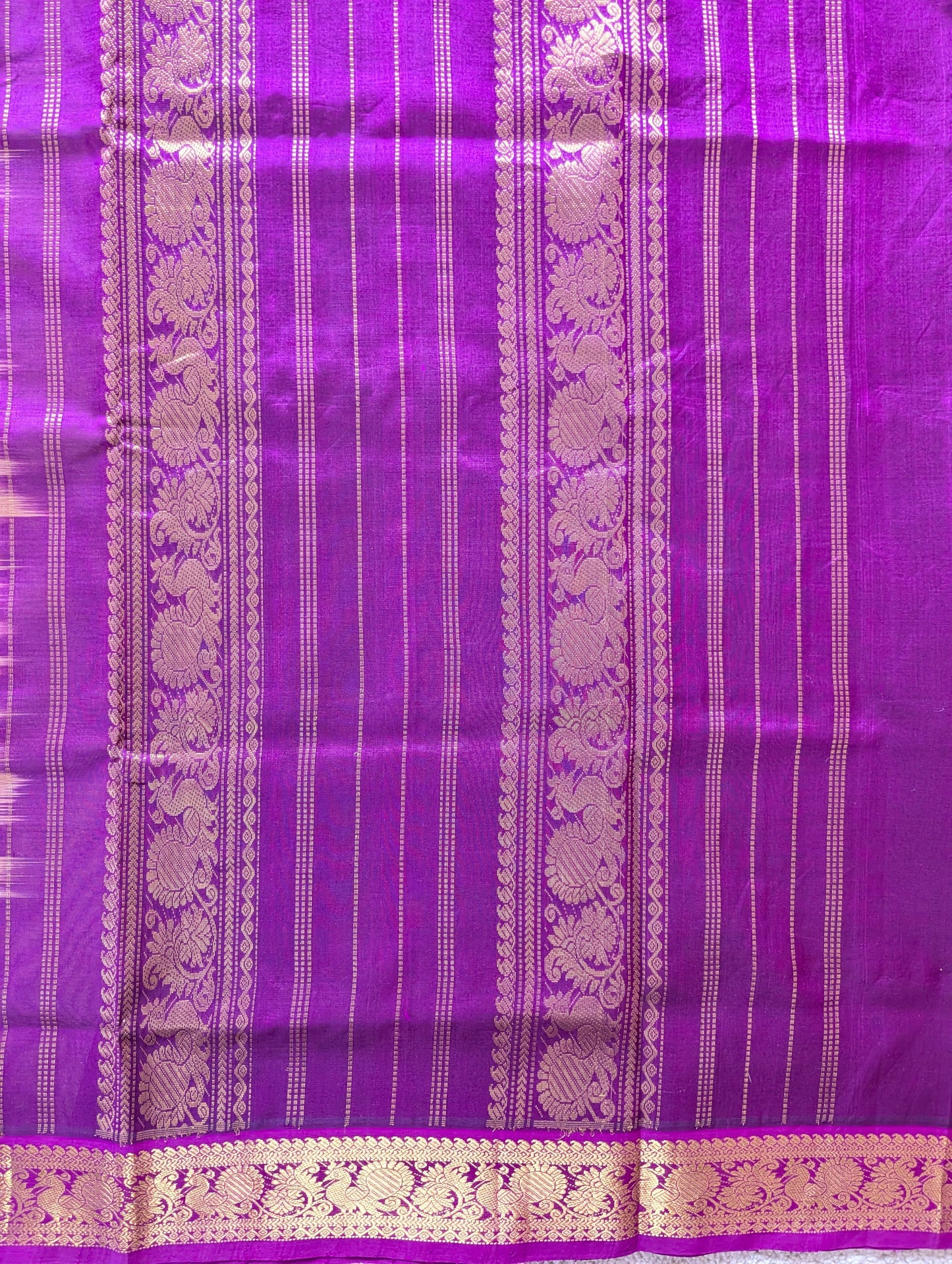 Lavender with Purple Pure Kanchi silk cotton