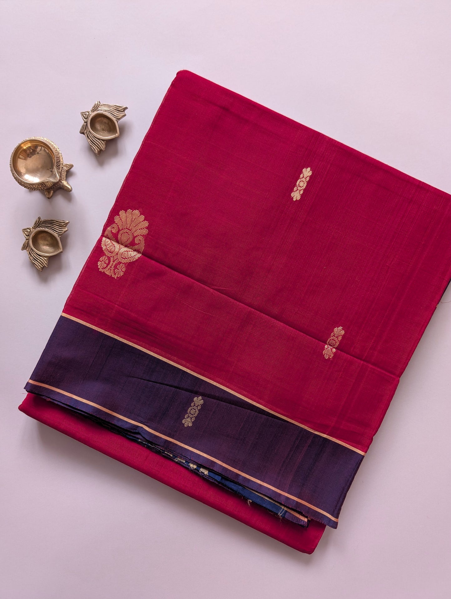 Red with Purple Vegan Silk Cotton