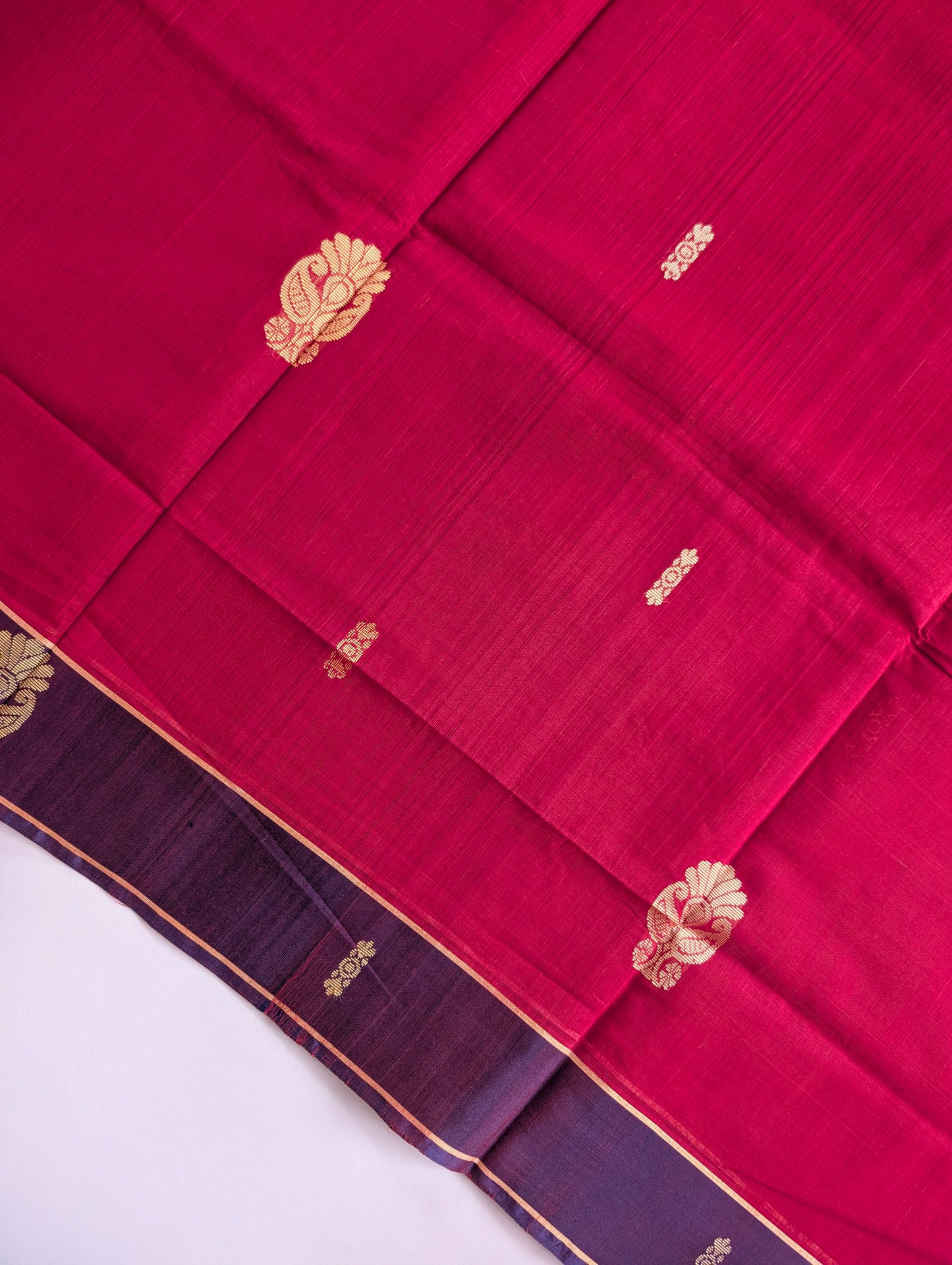 Red with Purple Vegan Silk Cotton