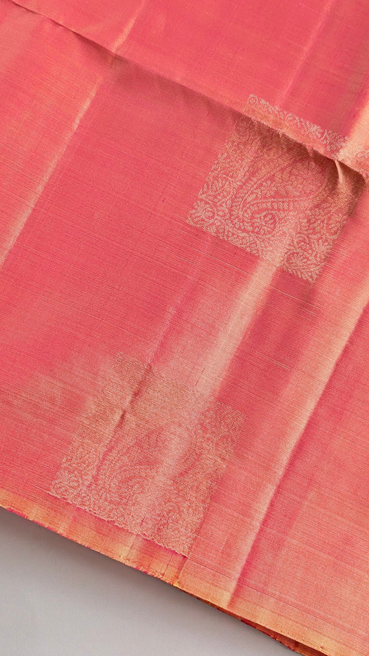 Borderless Orange Pure Soft Silk Saree