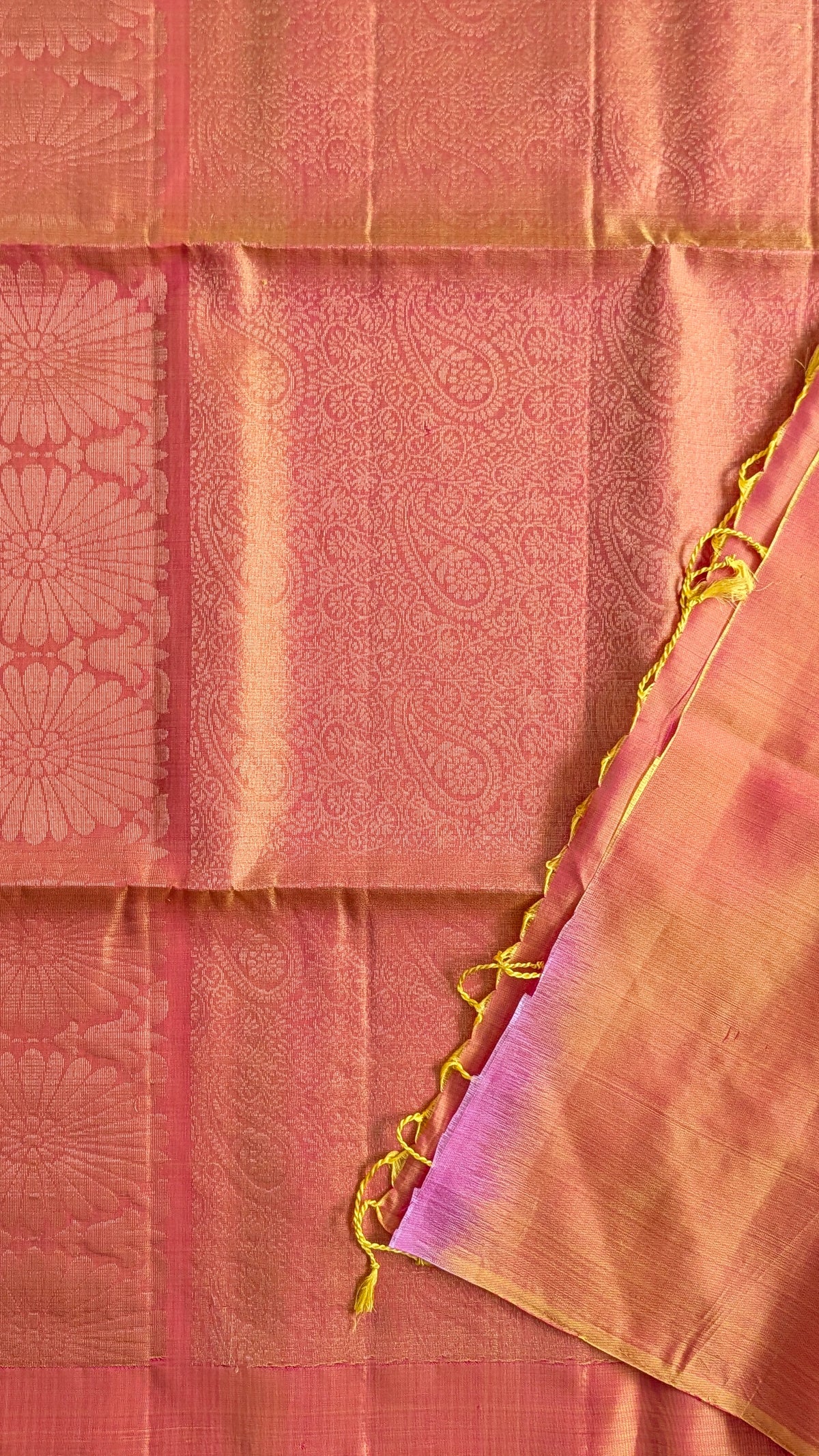 Borderless Orange Pure Soft Silk Saree