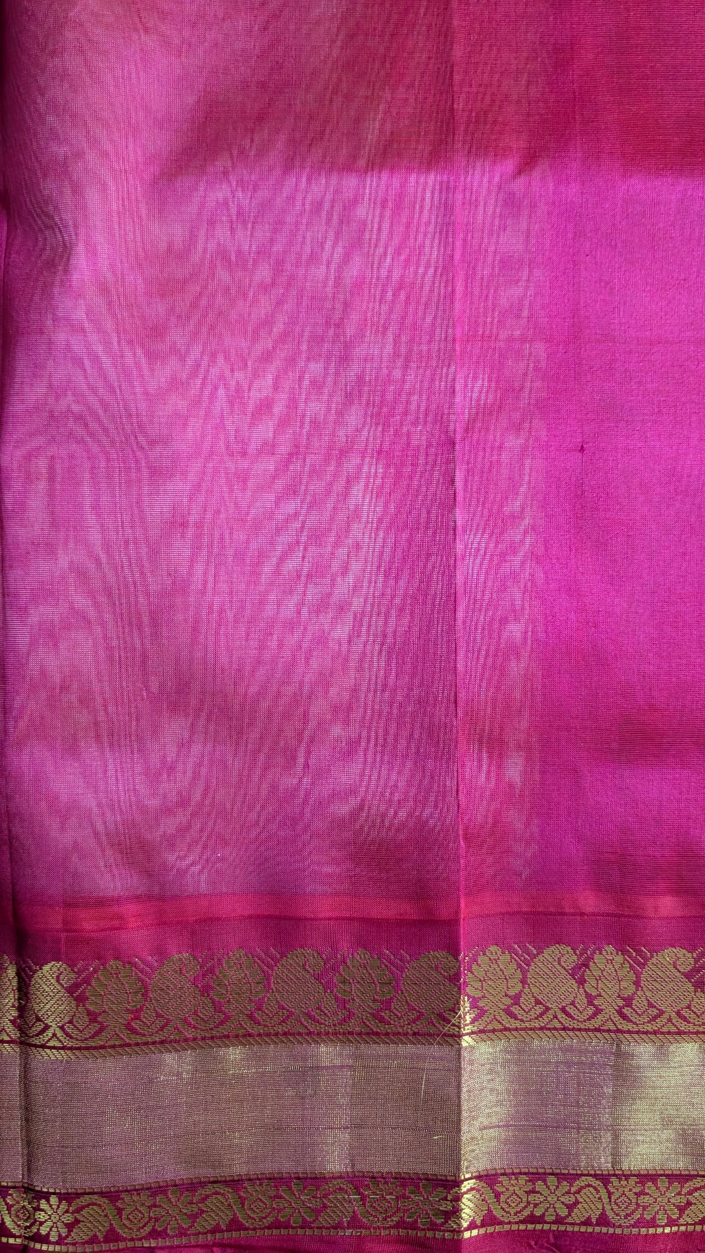 Light Pista Green with Pink Koravi Pure Kanchi silk cotton