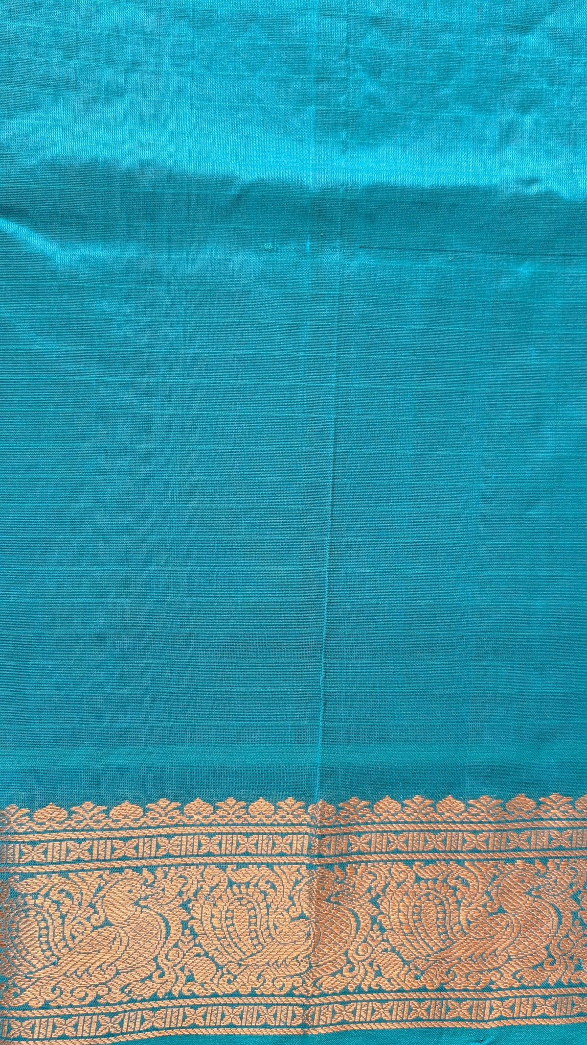 Brown With Turquoise Lakshadweepam Pure Kanchi silk cotton