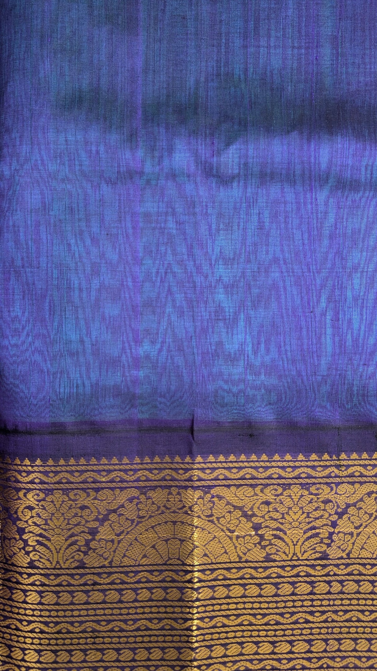 Peacock Blue with Royal Blue Koravi Pure Kanchi silk cotton