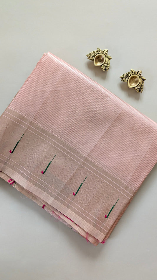 Pink Tissue Paithani Semi Silk Saree