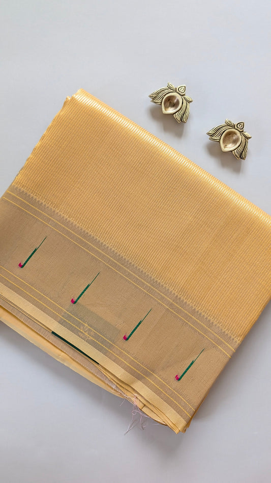 Yellow Tissue Paithani Semi Silk Saree