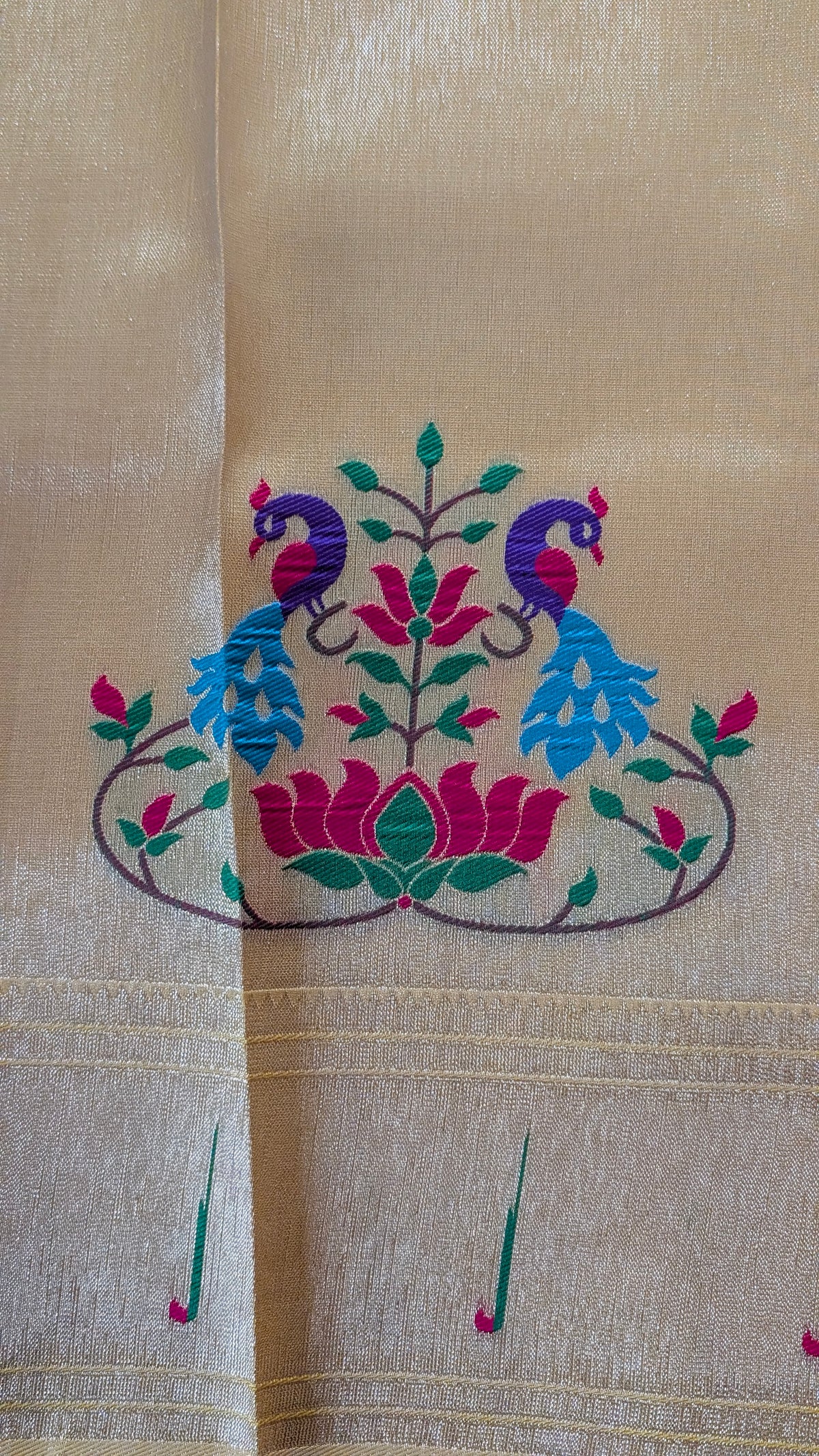 Yellow Tissue Paithani Semi Silk Saree