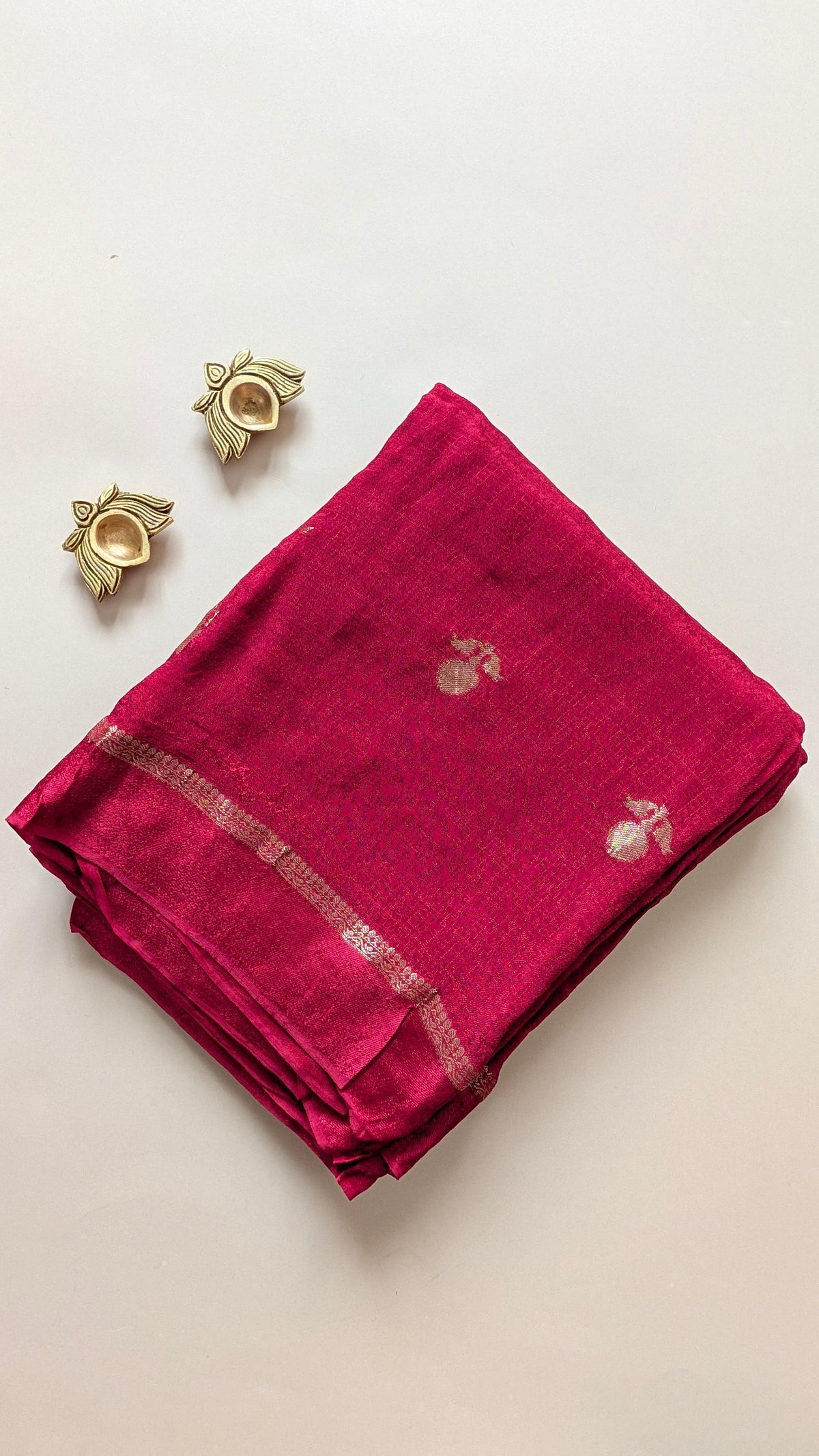 Maroon Khadi Viscose Saree